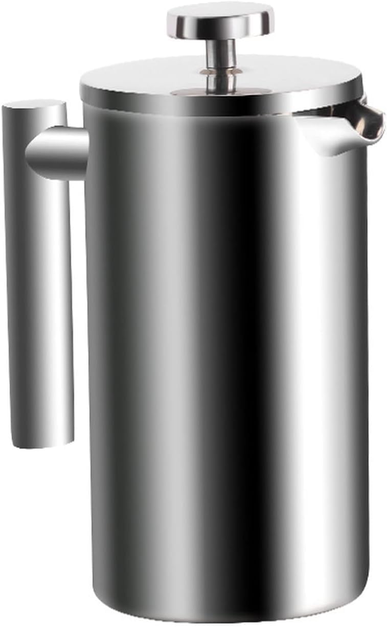 French Press Kaffeebereiter 1,5L Edelstahl, Silber 1500ml