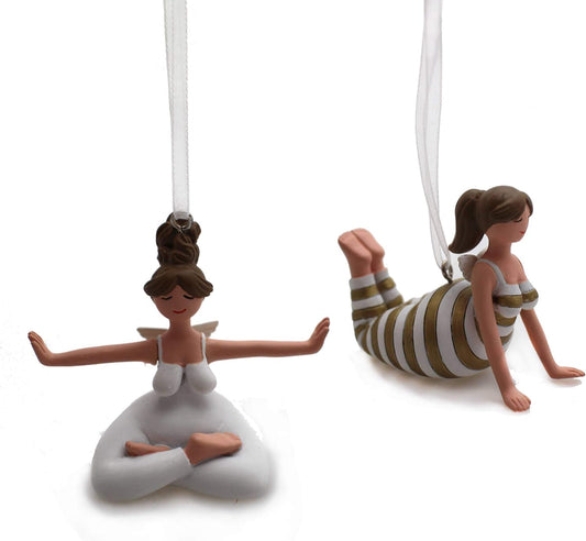 2-teiliges Yoga Engel Christbaumschmuck-Set, Bl-2255