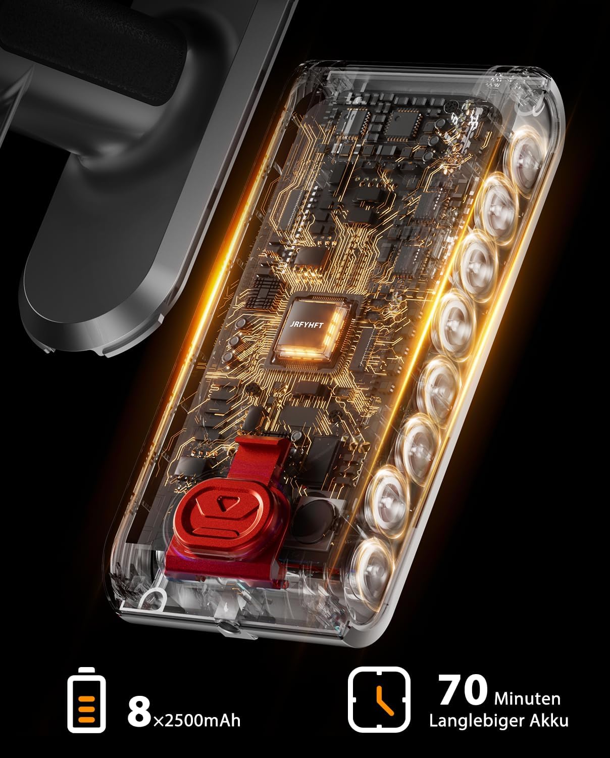 Akkustaubsauger mit OLED-Display, Hellgold