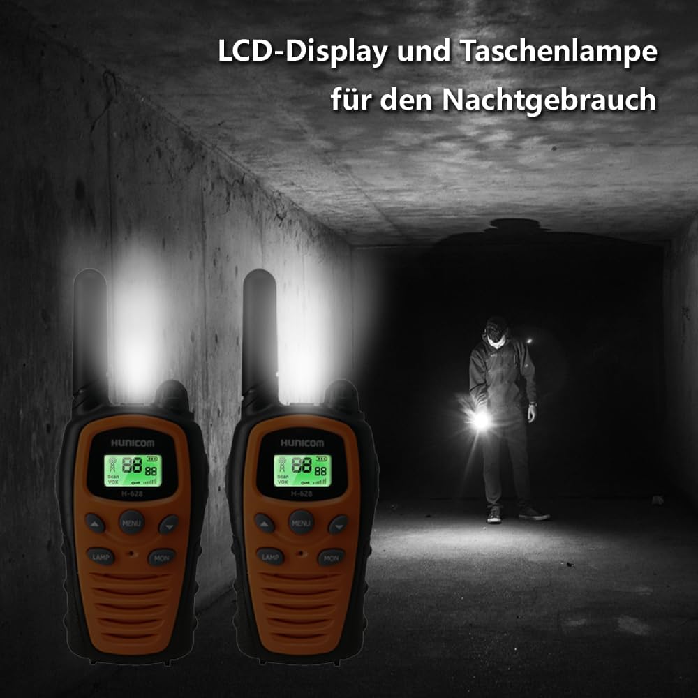 Walkie-Talkies mit Taschenlampe, Orange