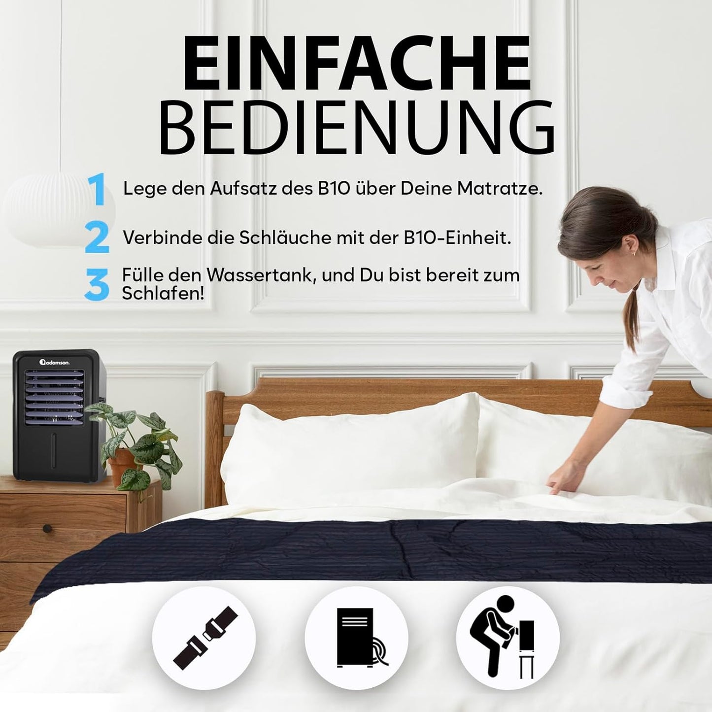 Bett-Kühlsystem, Marine Blau