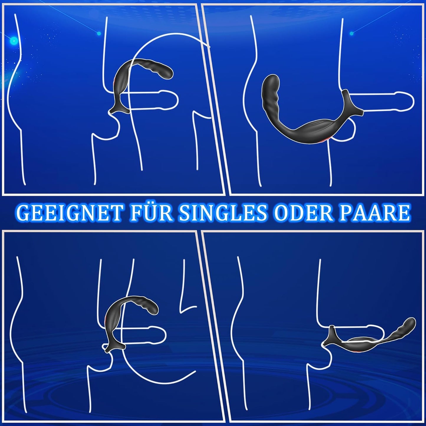Analvibrator mit Penisring für Prostata Stimulation