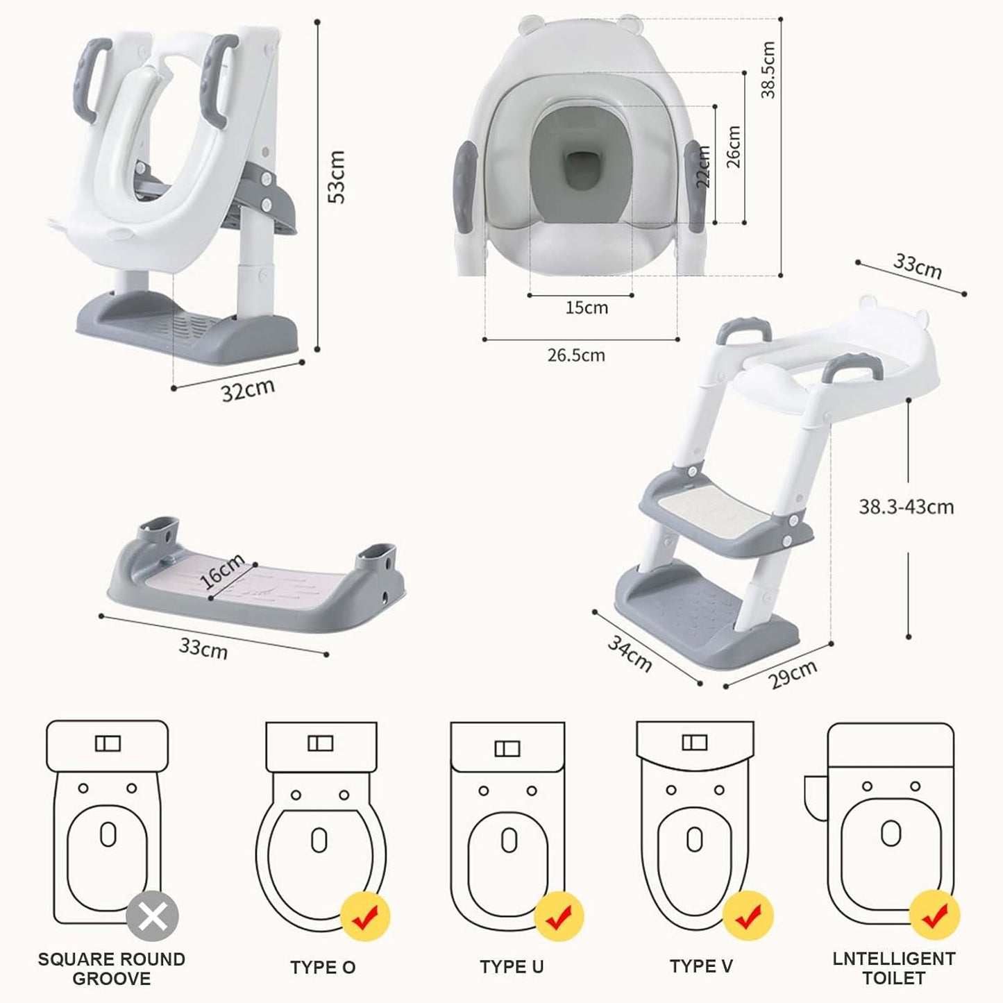 Kinder-Toilettentrainer mit Treppe
