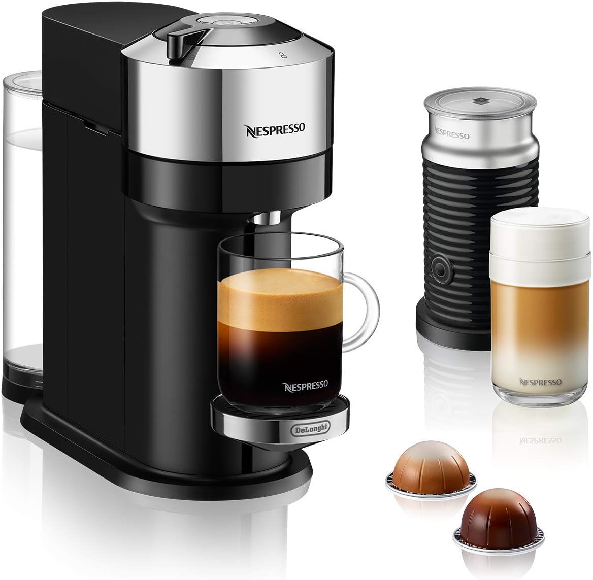 Vertuo Next Deluxe Kaffeekapselmaschine mit Milchaufschäumer, Chron Vertuo Next + Aeroccino