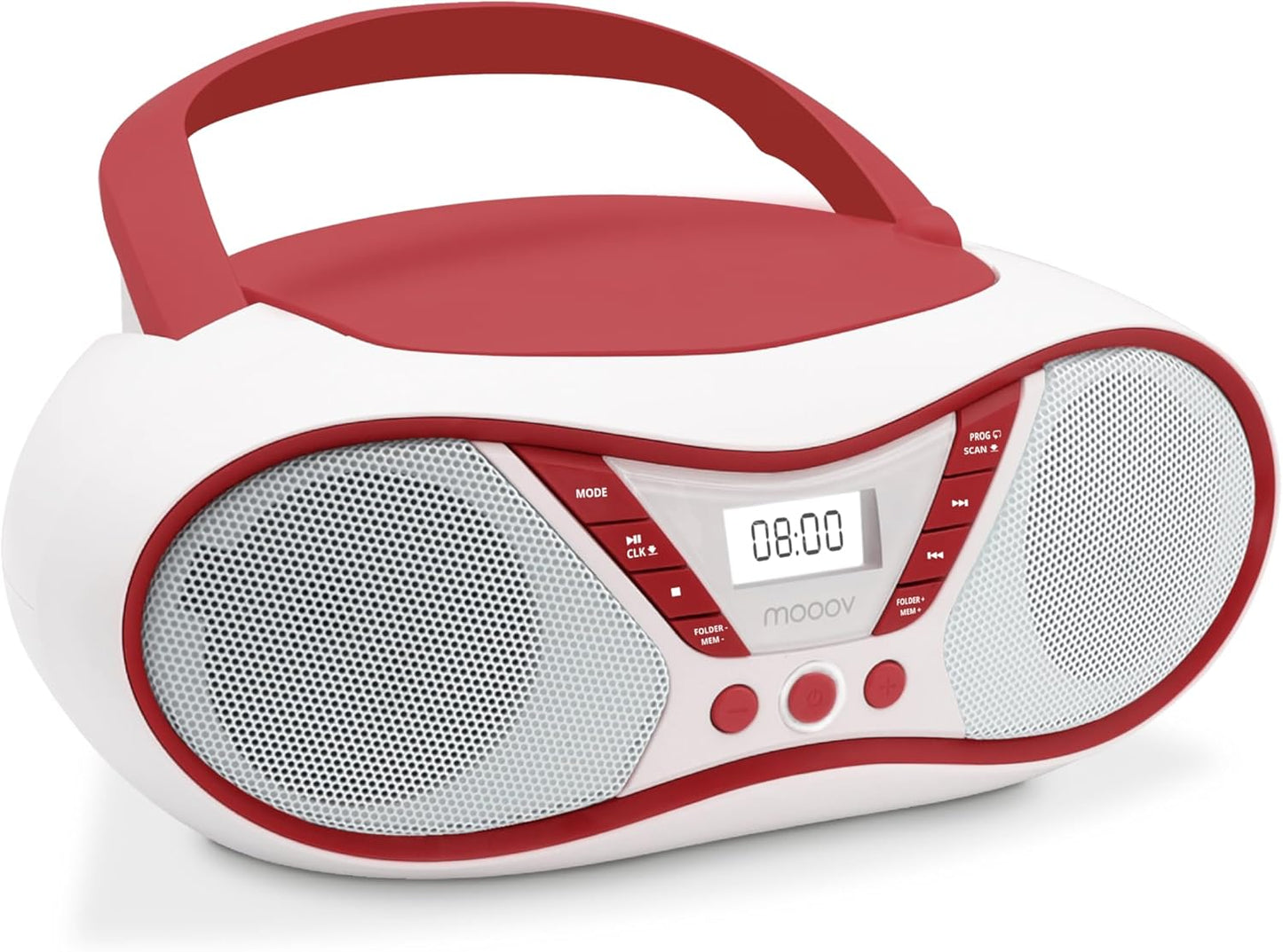 Tragbarer CD-Player, Red & White