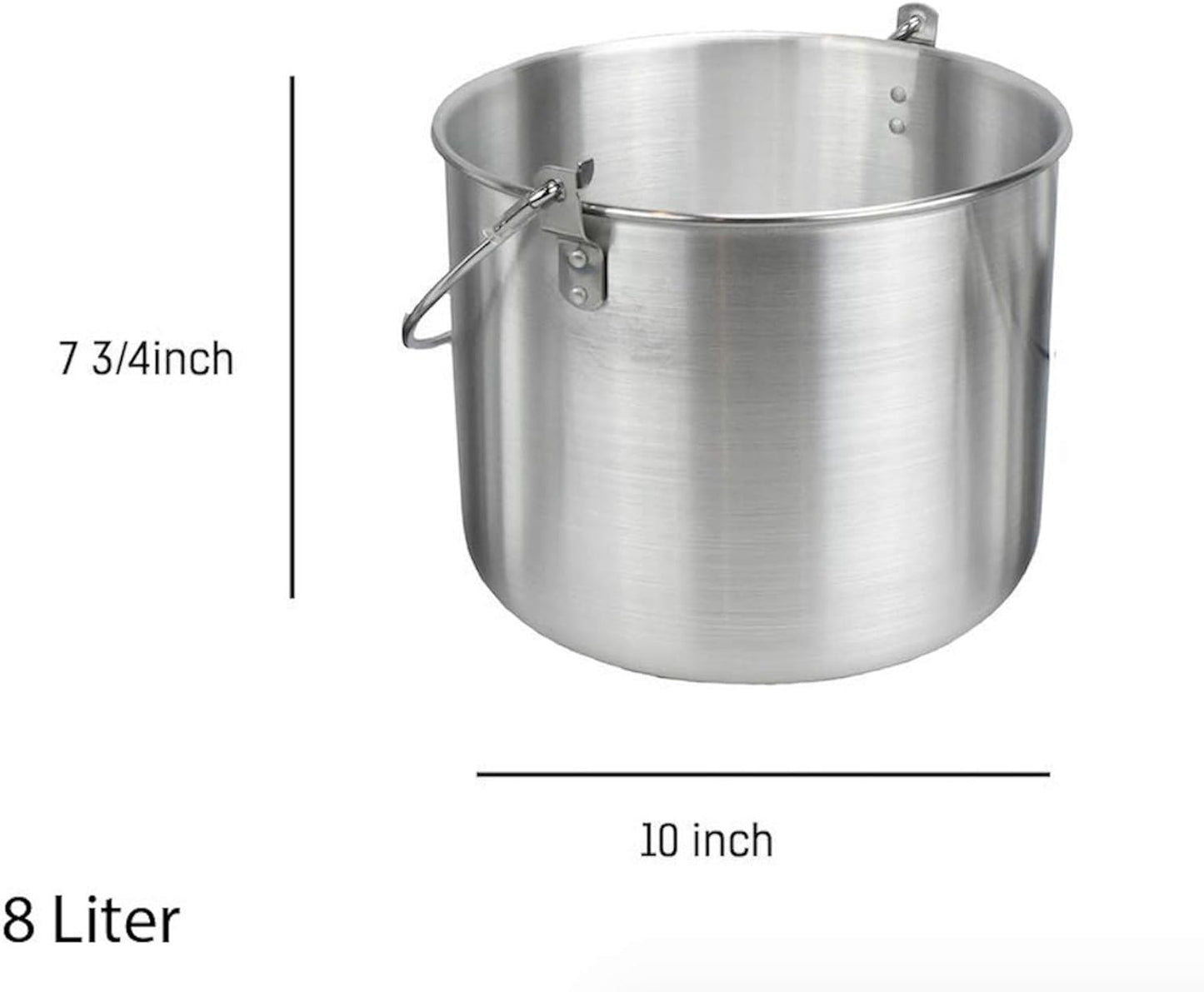 Campingtopf mit Henkel und Deckel, 8L, 8 Liter
