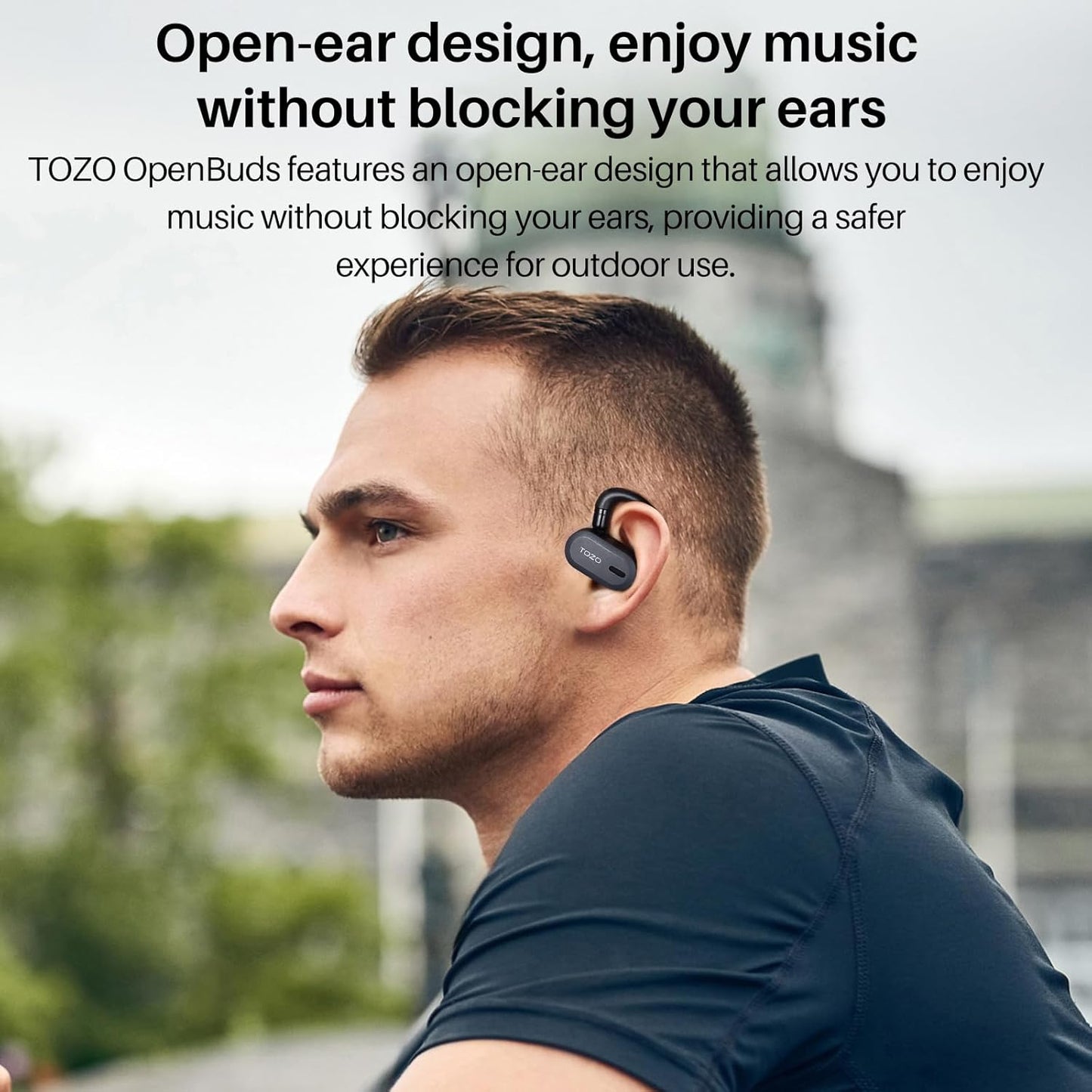 Open Ear Bluetooth Kopfhörer, Schwarz