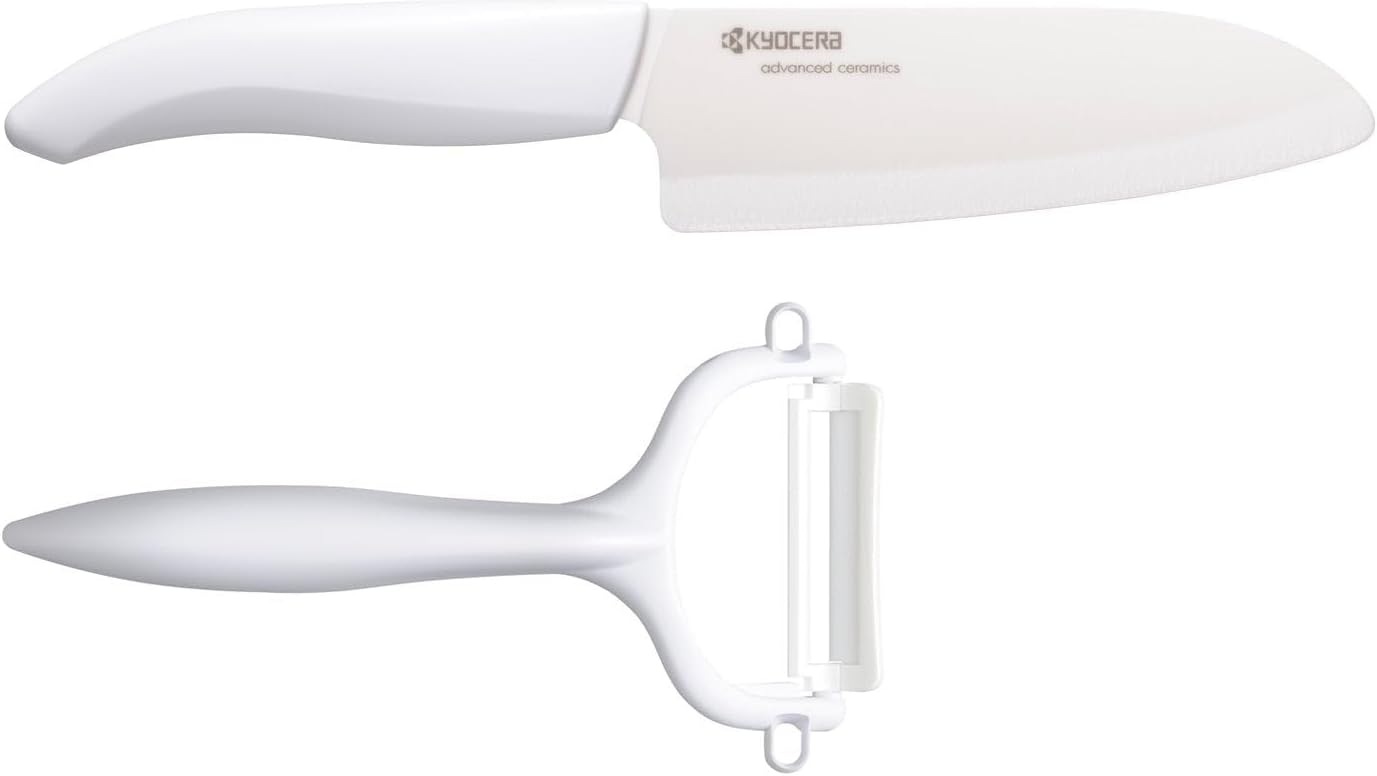 Cut & Peel Set Santokumesser mit Schäler, Weiss Cut & Peel Set