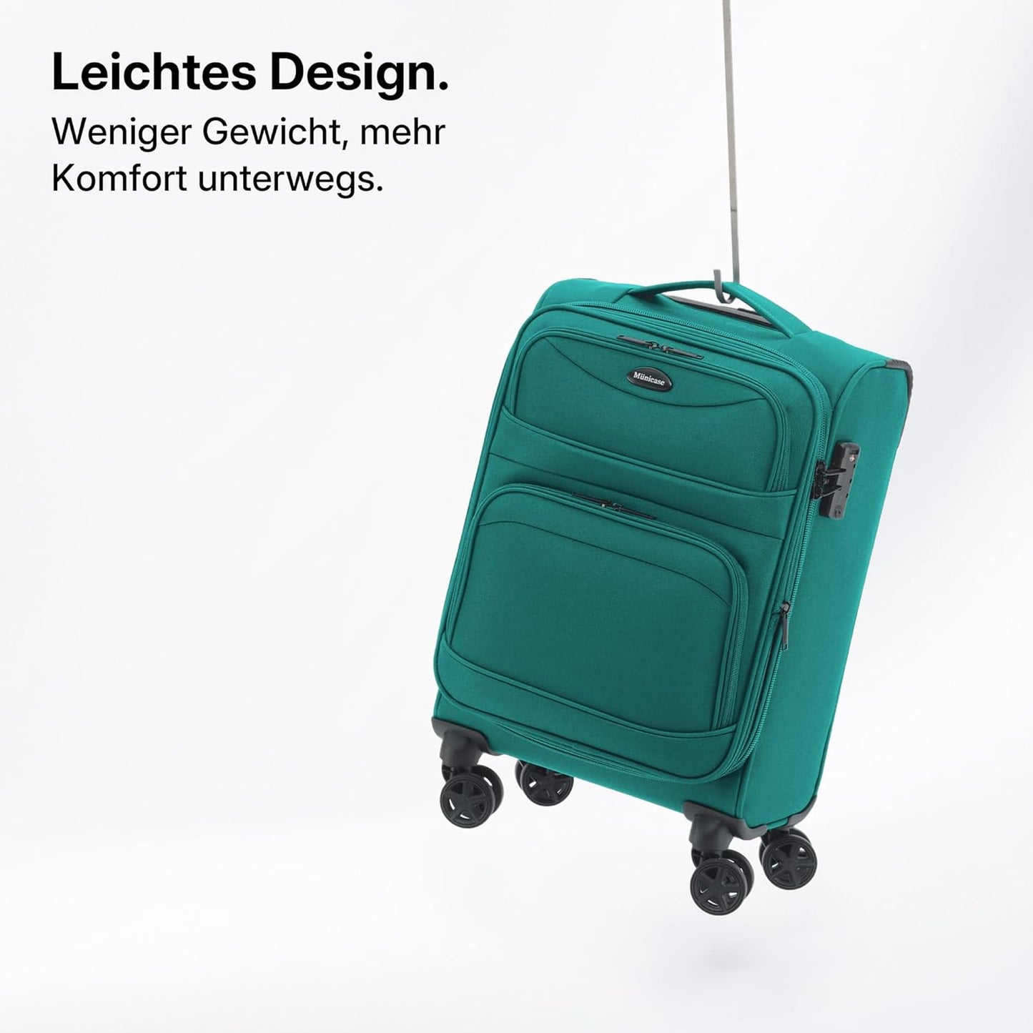 Stoffkoffer-Set erweiterbar mit TSA-Schloss (3-teilig), Türkis Kofferset (3-teilig) erweiterbar