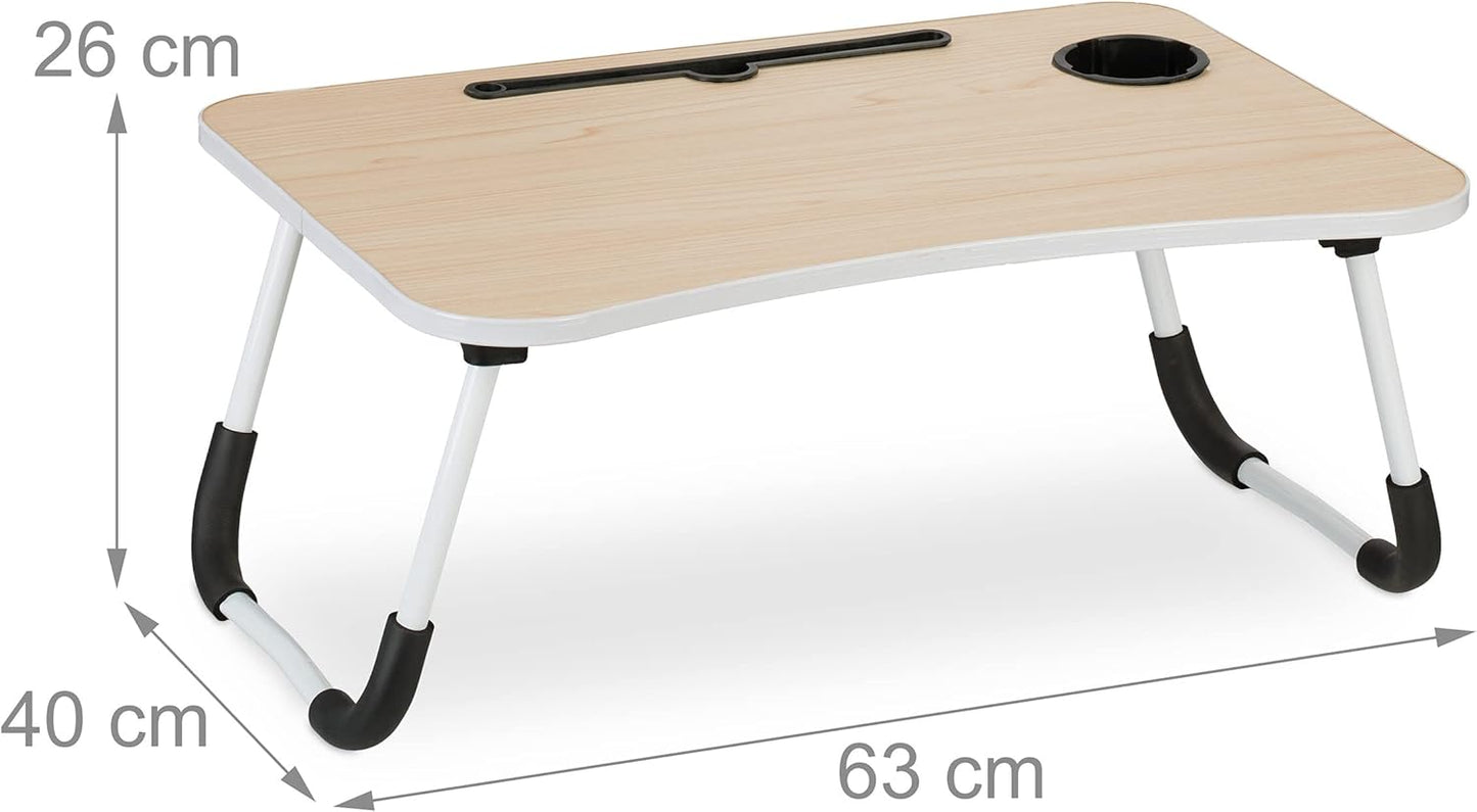 Klappbarer Laptoptisch mit Getränke- und Tablethalter