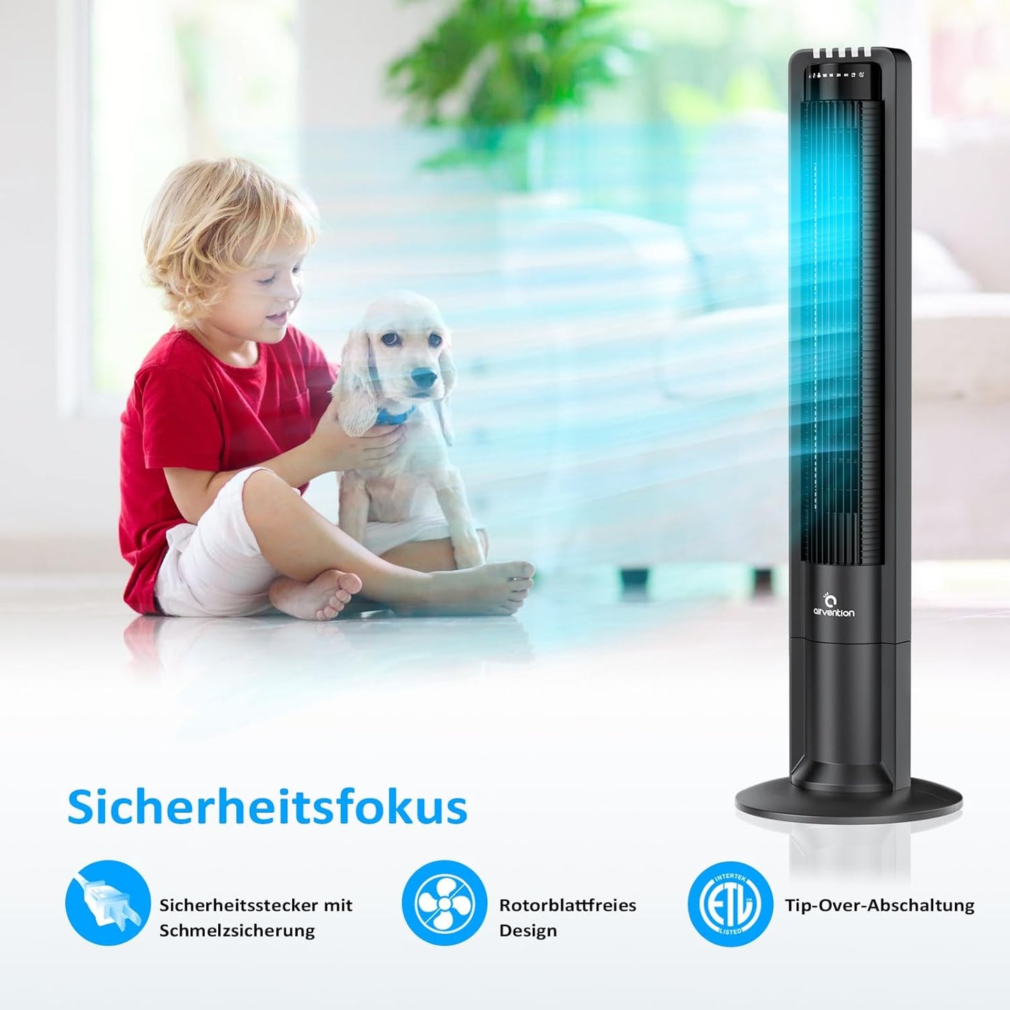 Turmventilator mit Fernbedienung