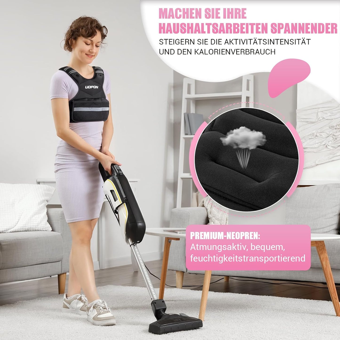 Gewichtsweste für Frauen, Hellschwarz