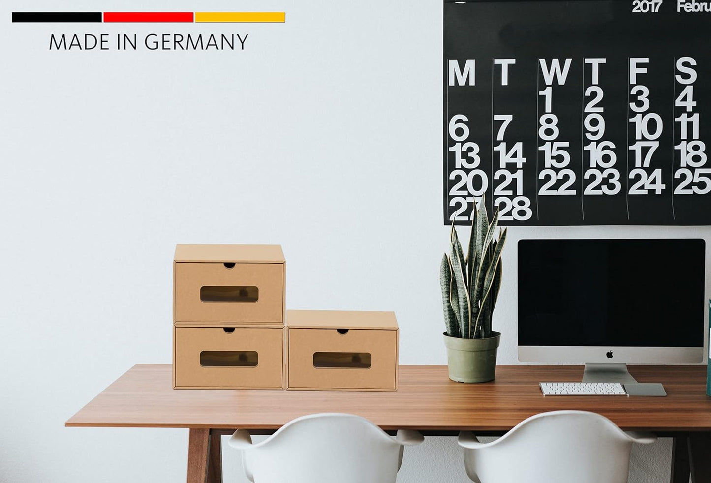 Schuh-Boxen-Set mit Sichtfenster & Schublade (20 Stück), 20er Set Braun