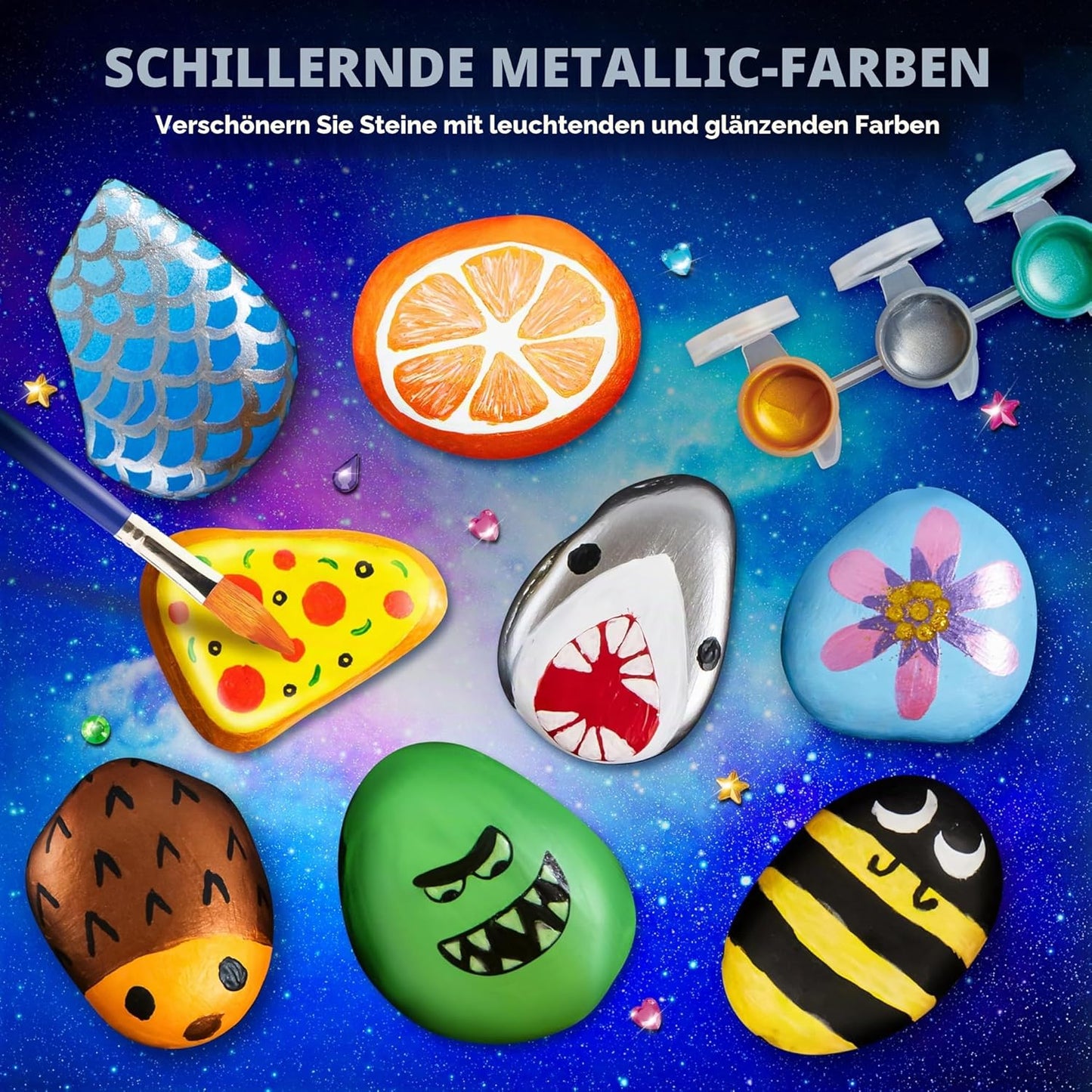 Steinmalerei-Set mit 18 Farben