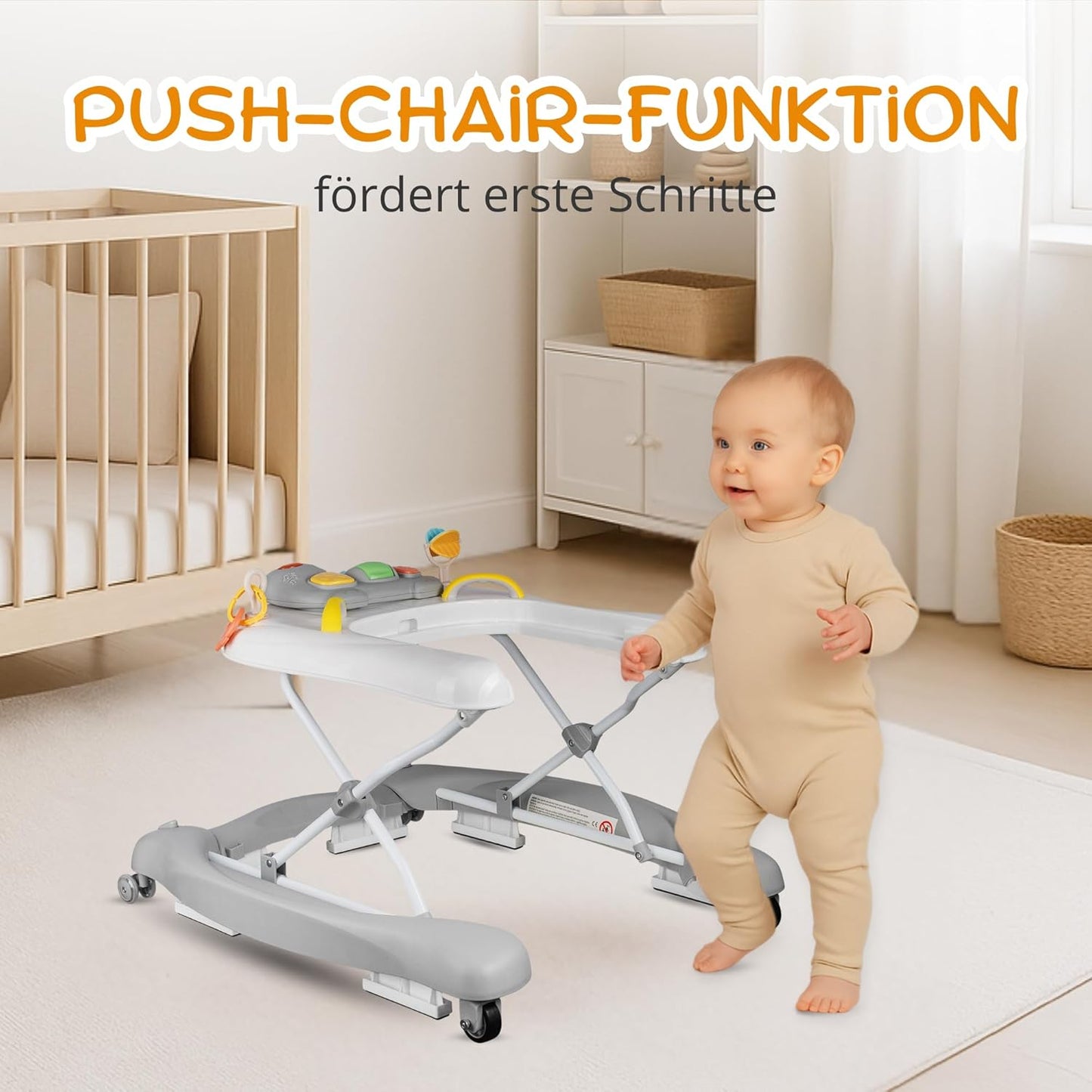 5-in-1 Babywalker, Grau