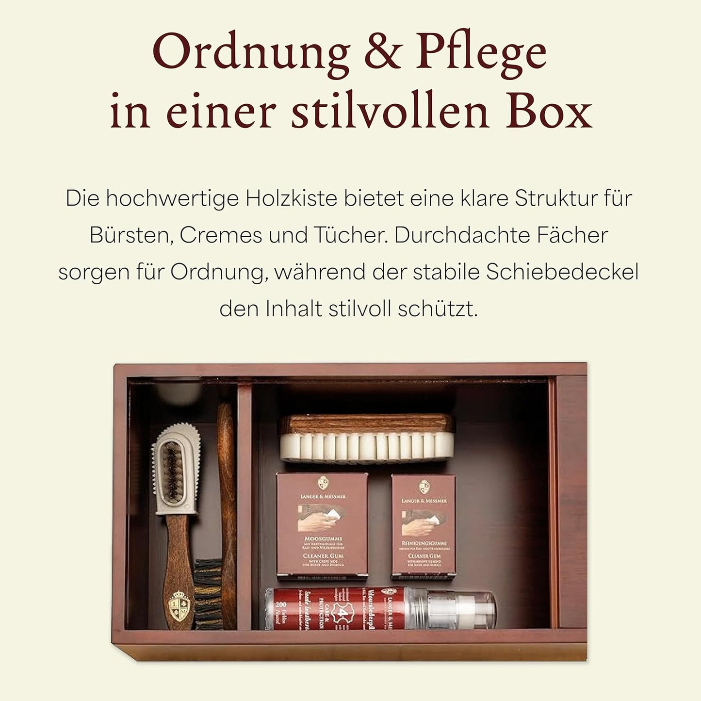 6-teiliges Schuhpflege-Set, inkl. 6-teiligem Velours Pflegeset