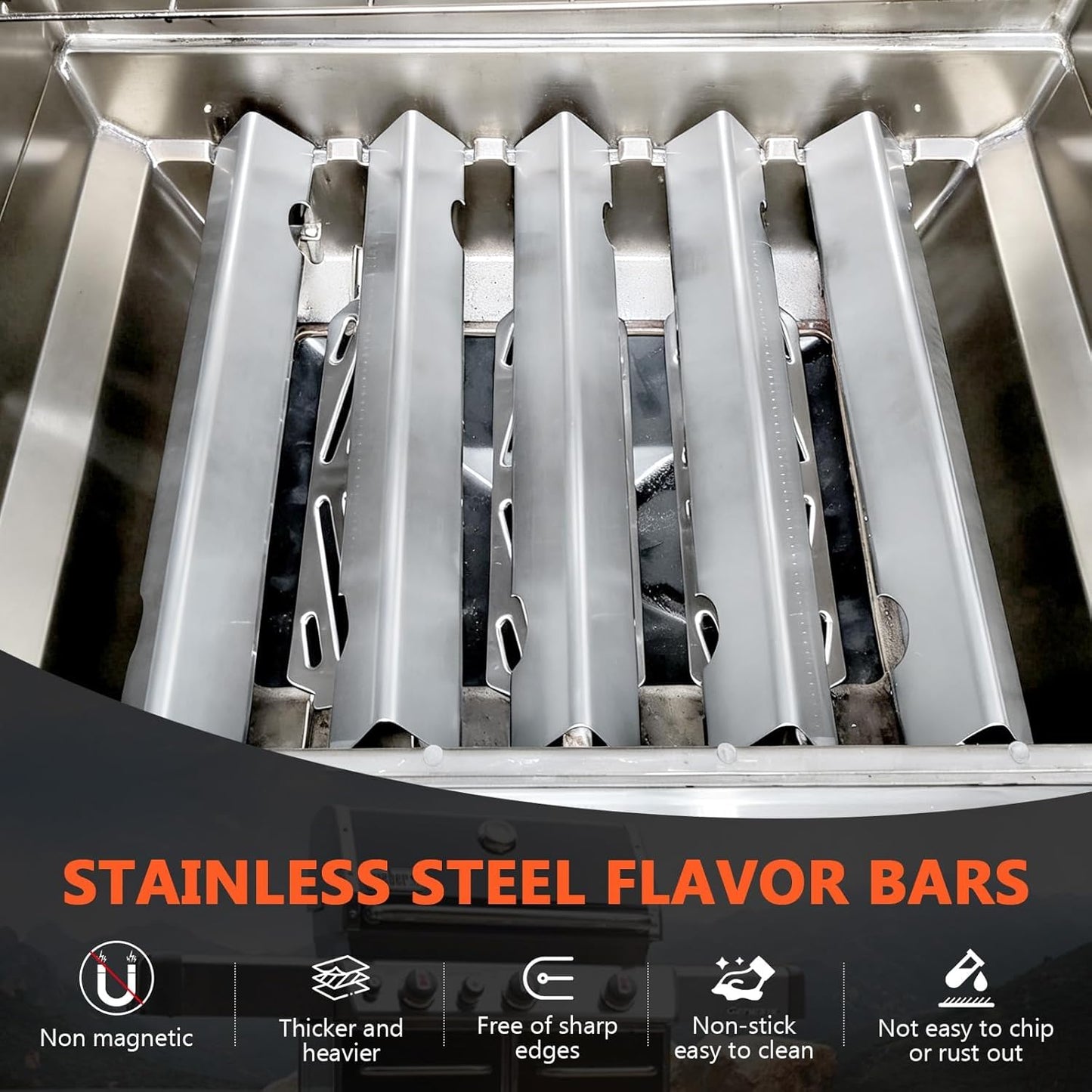 Aromaschienen für Weber Genesis II 300 Serie, Stainless Steel for Genesis II / II LX 300