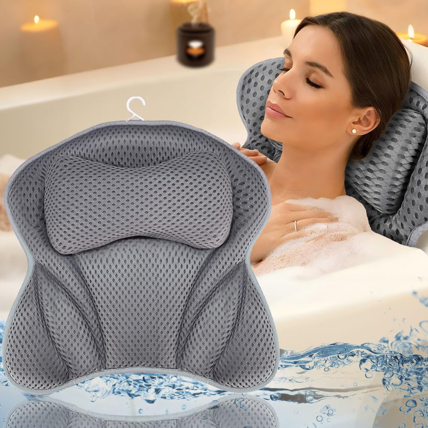 Badewannenkissen mit 6 Saugnäpfen