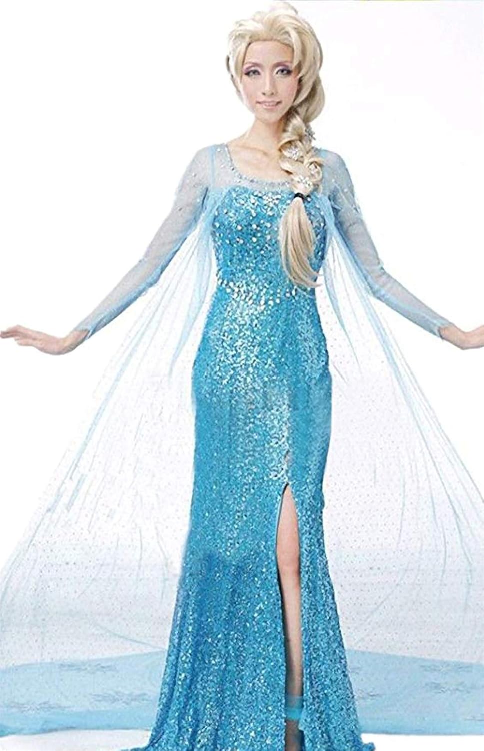 Prinzessin Elsa Kostüm für Damen, Blau S