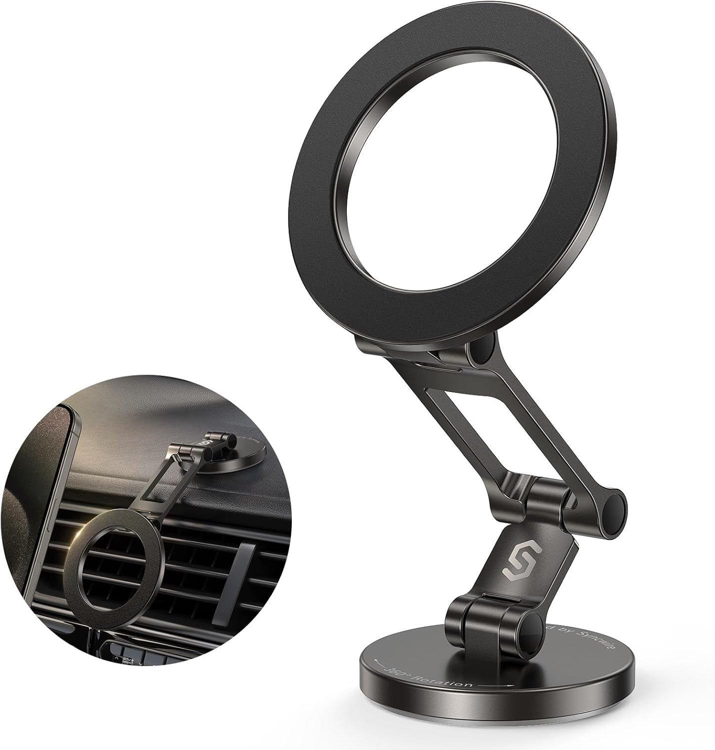 Magnetische Handyhalterung für Auto (360° drehbar), Titanschwarz