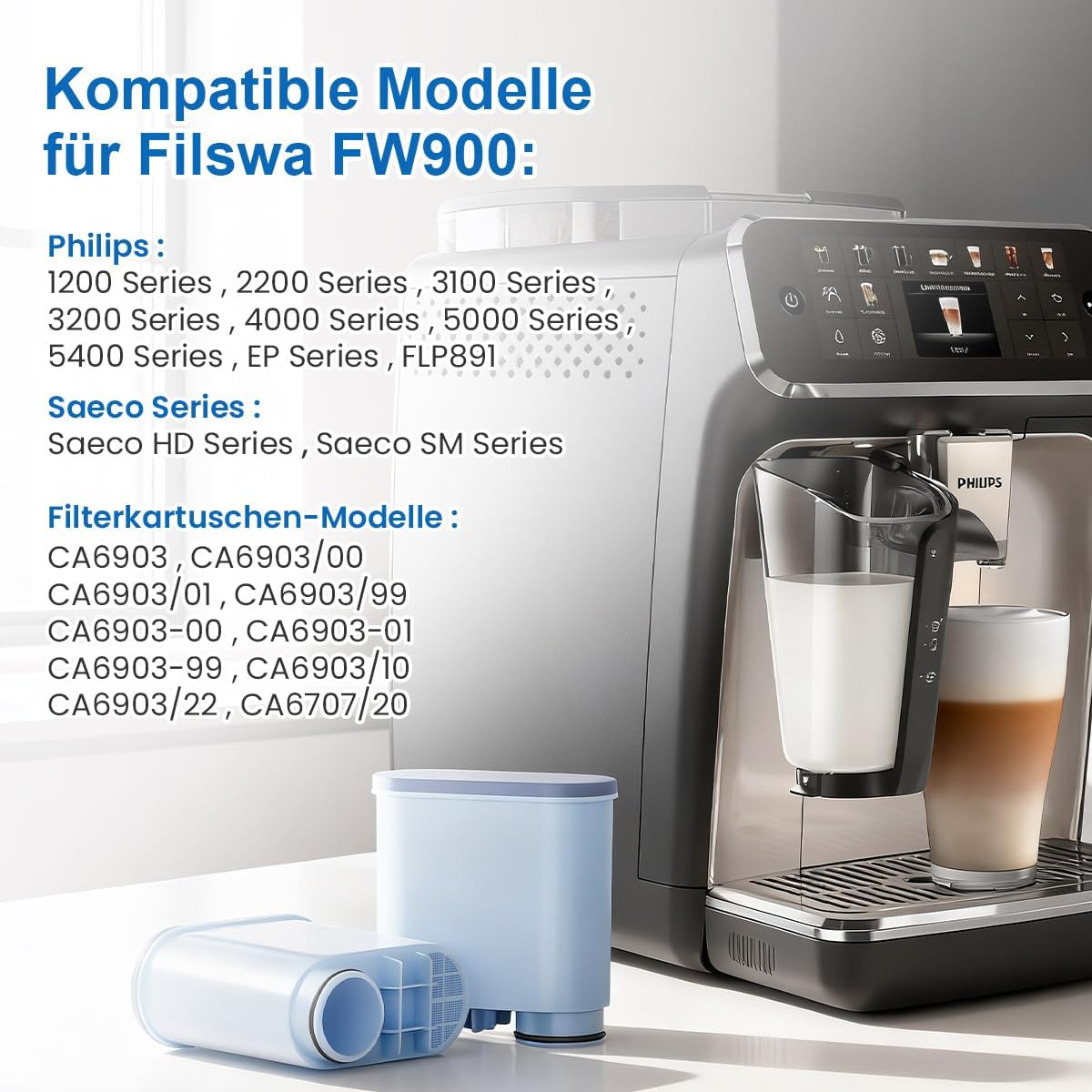 Wasserfilter für Philips Aqua Clean, 6 Stück