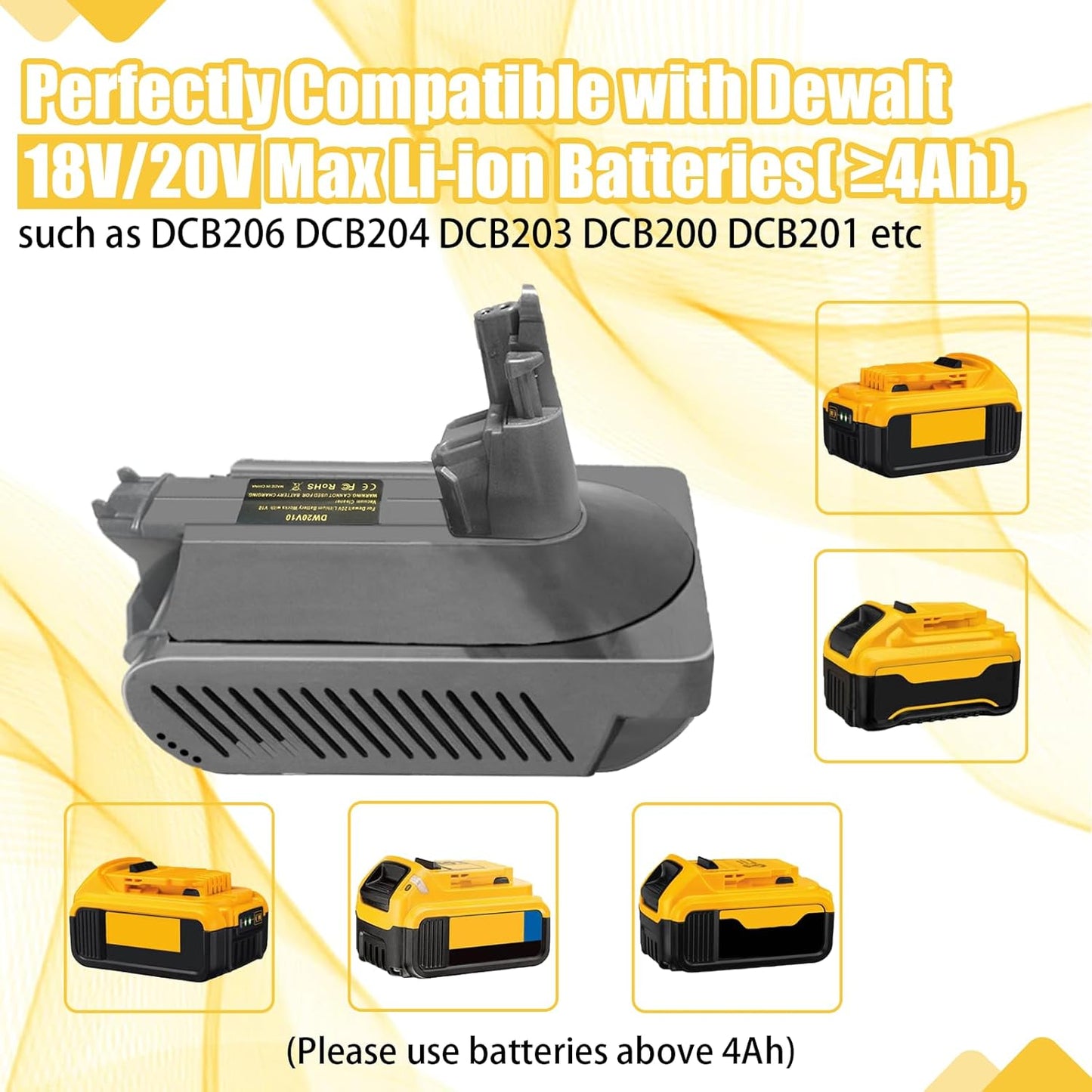 Adapter für 18V/20V Akku-Staubsauger V10, DEW20V10