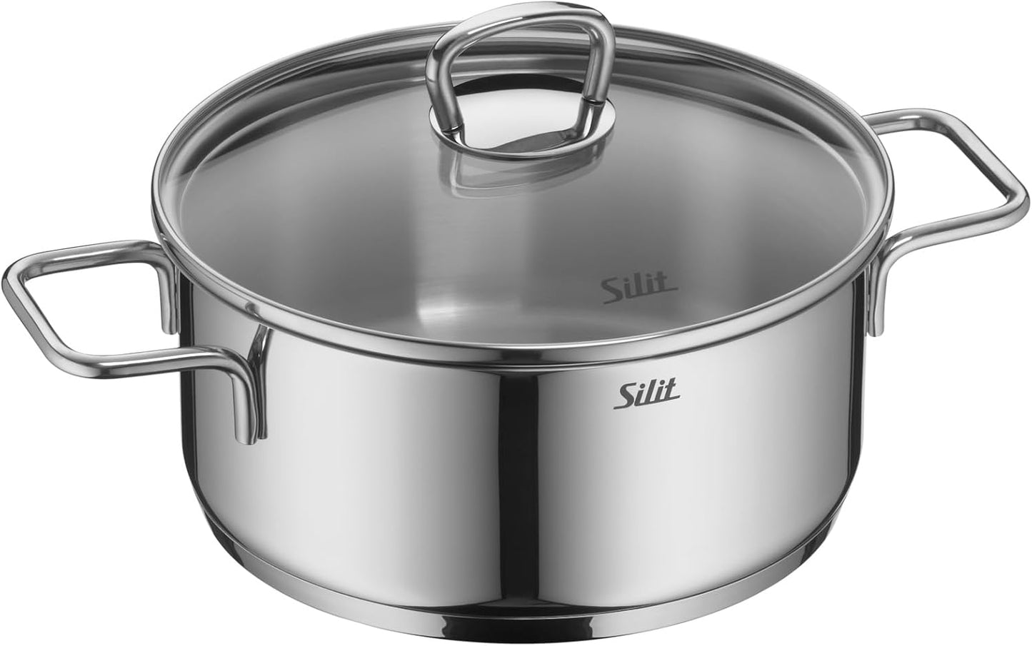 Induktionstopfset Alicante, 4-teilig, mit Glasdeckel, Silit Alicante – Topfset, 4-teilig