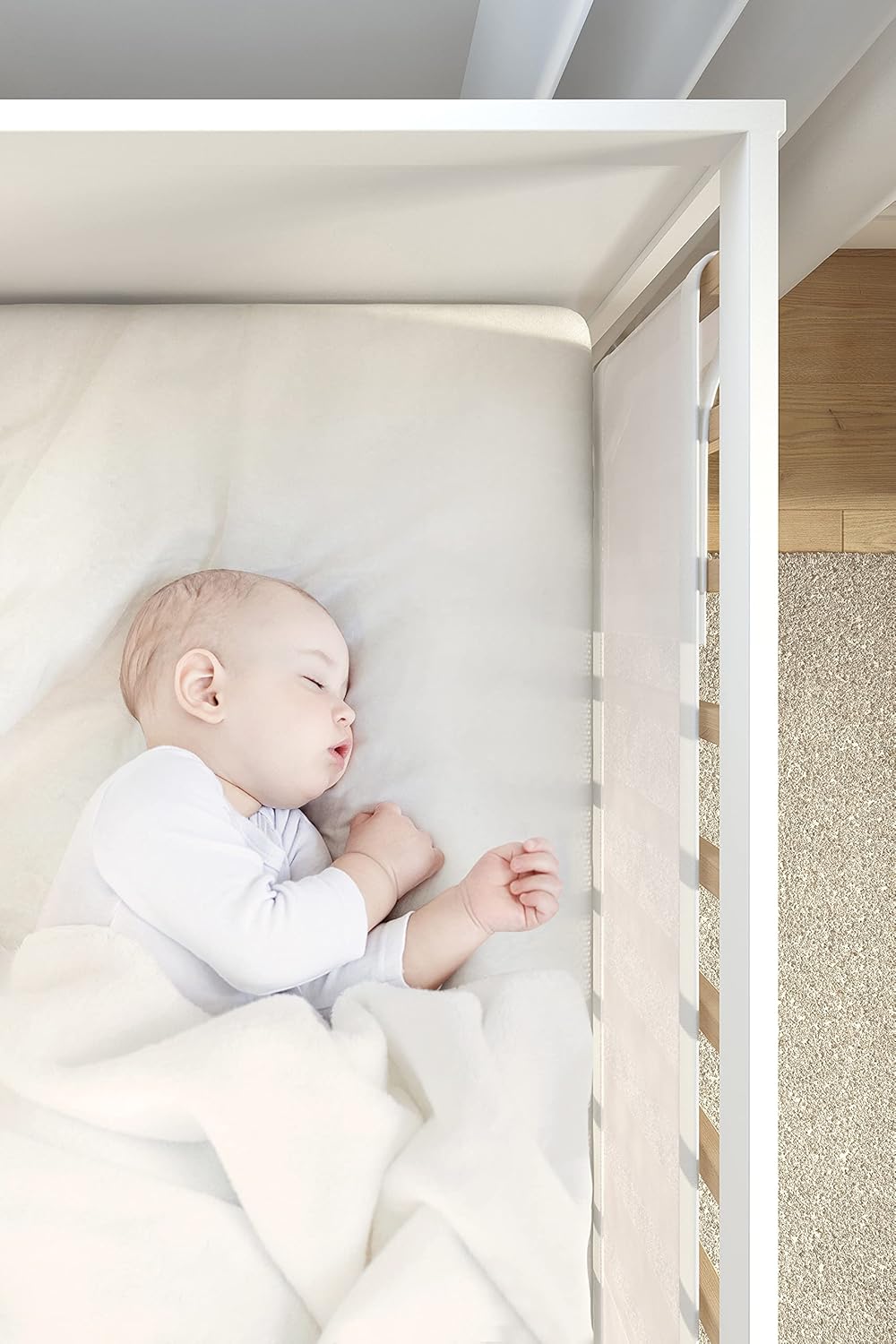 Airflow Mesh Nestchen für Kinderbetten (zweiseitig), Weiss