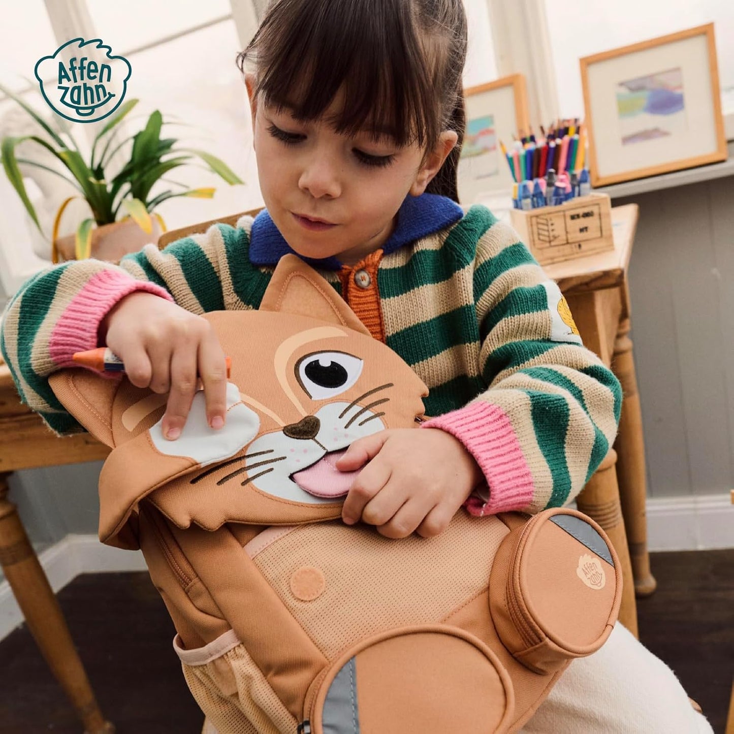 Kinderrucksack Grosser Freund, 8 L Katze - Beige