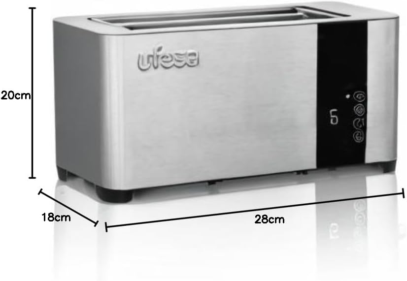 Toaster Duo Plus Delux mit LCD-Bildschirm, 2 Lange Schlitze ; Inox Digital