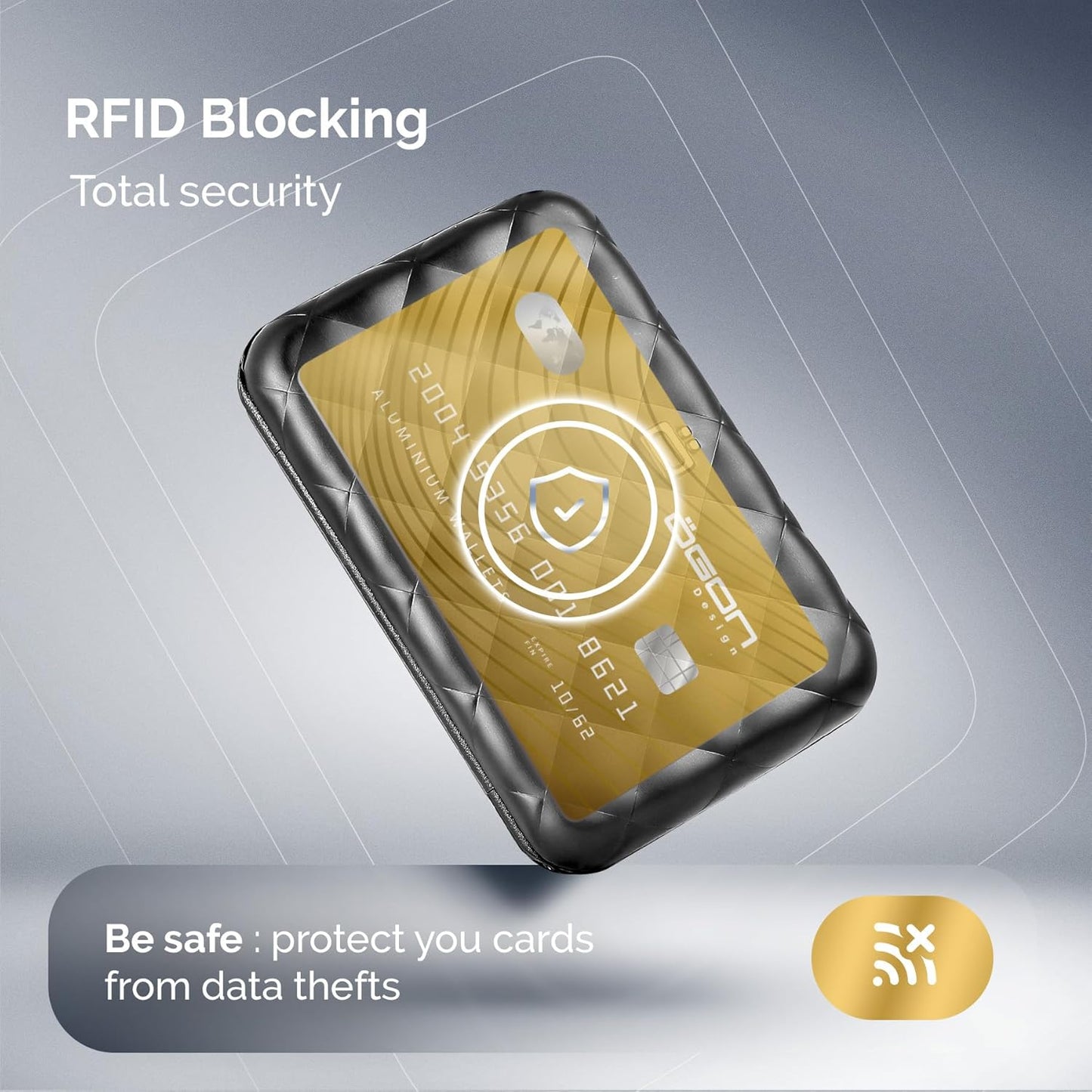 Smart Wallet mit RFID-Schutz, Schwarz