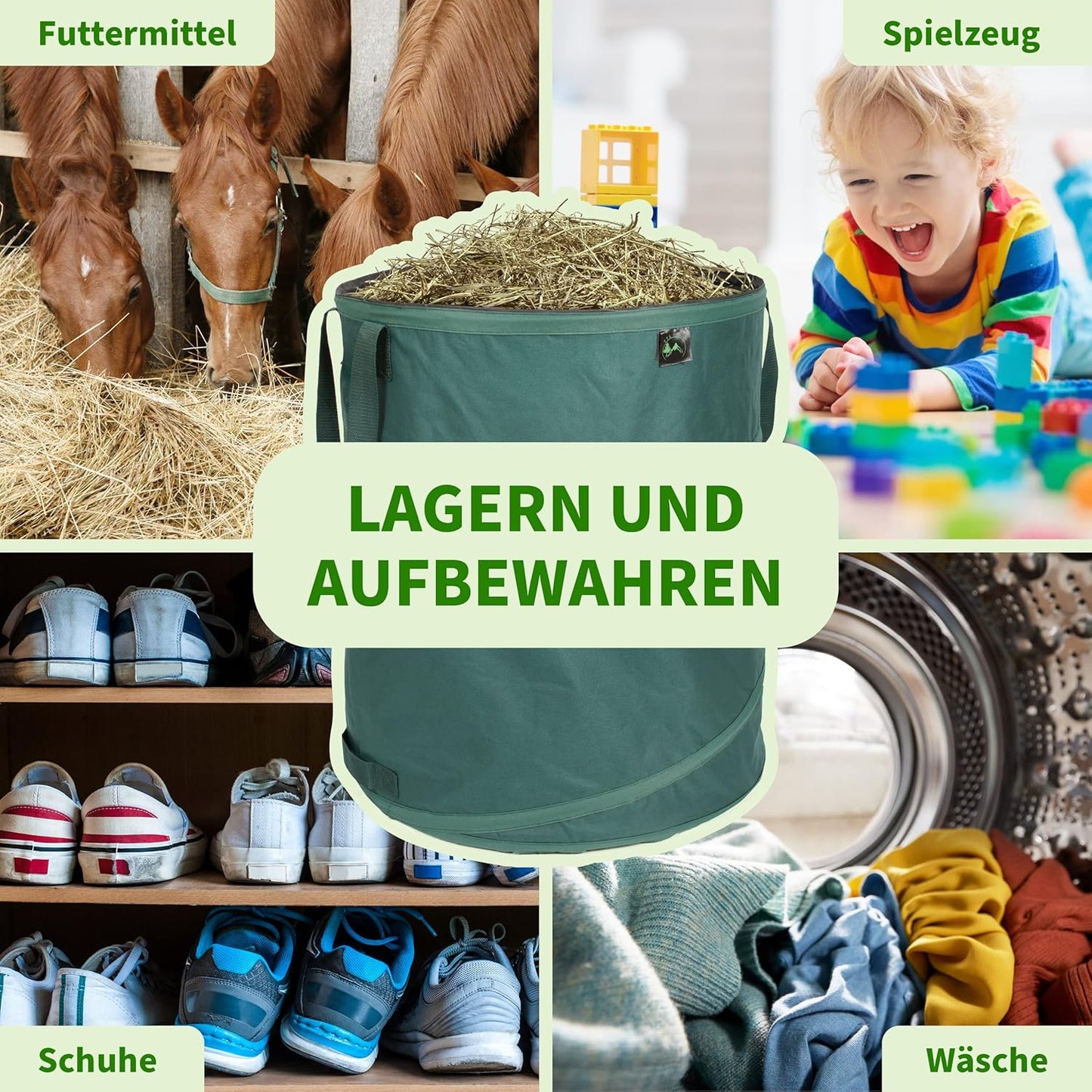 3er-Set Gartenabfallsack, 160L Premium 3x