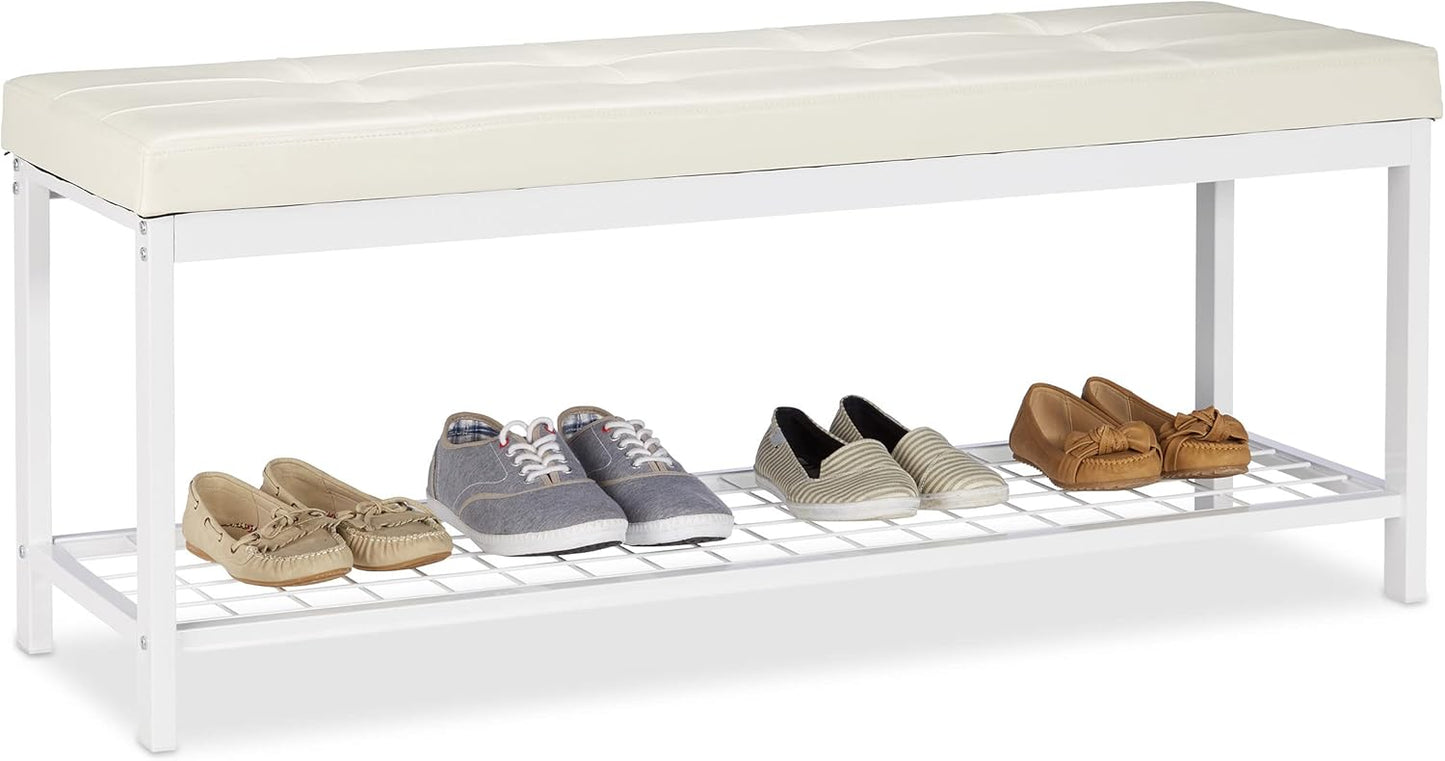 Schuhbank Cal, Weiß