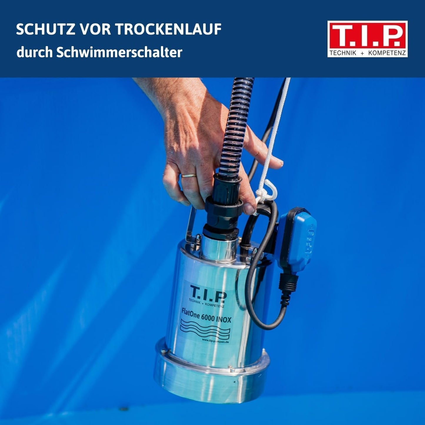 FlatOne 6000 IX Poolentwässerungspumpe, Pumpe ohne Schlauch