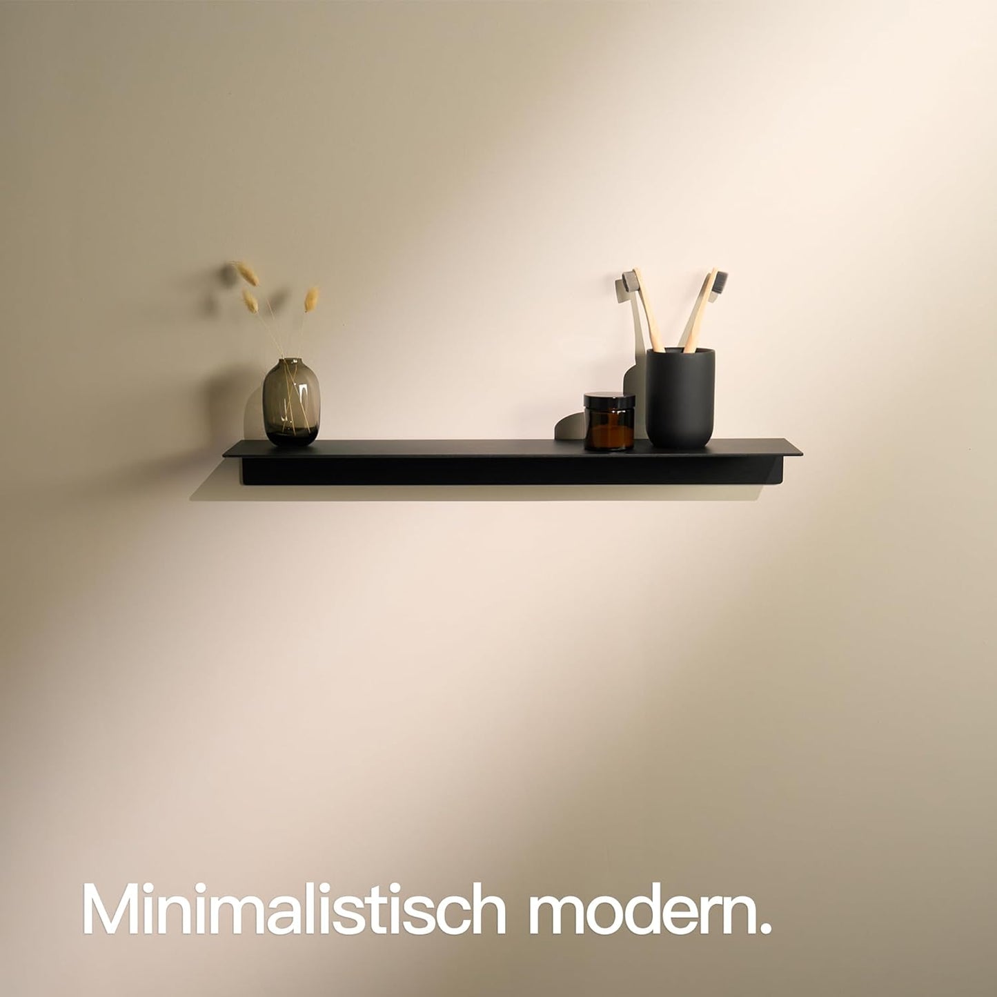 Selbstklebendes Wandregal, Schwarz 58 cm