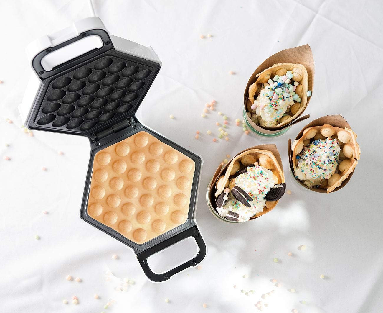 Bubble Waffeleisen, Weiss