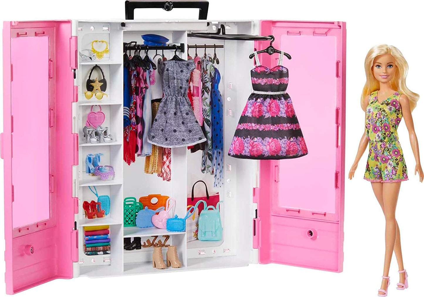 Barbie Fashionistas Kleiderschrank mit Puppe, Puppenmöbel