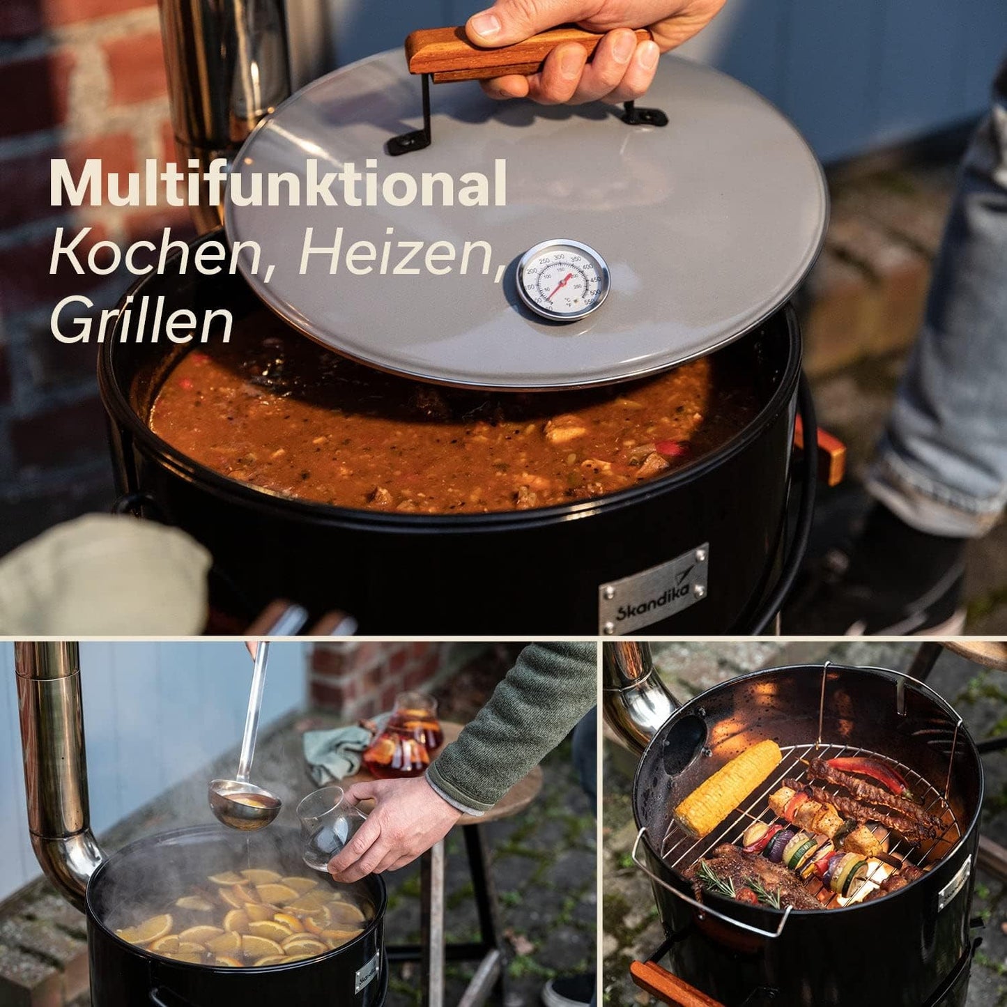 Gulaschkanone mit Grillzubehör (14 Liter)