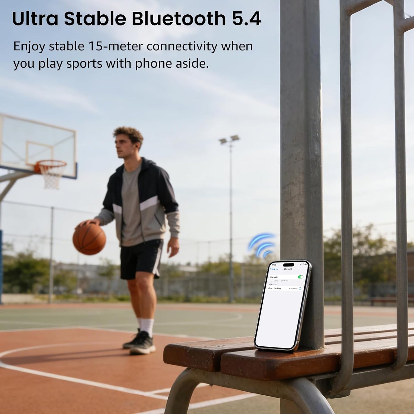 Kabellose Bluetooth 5.4-Kopfhörer mit personalisierbarem EQs, Dunkel Schwarz
