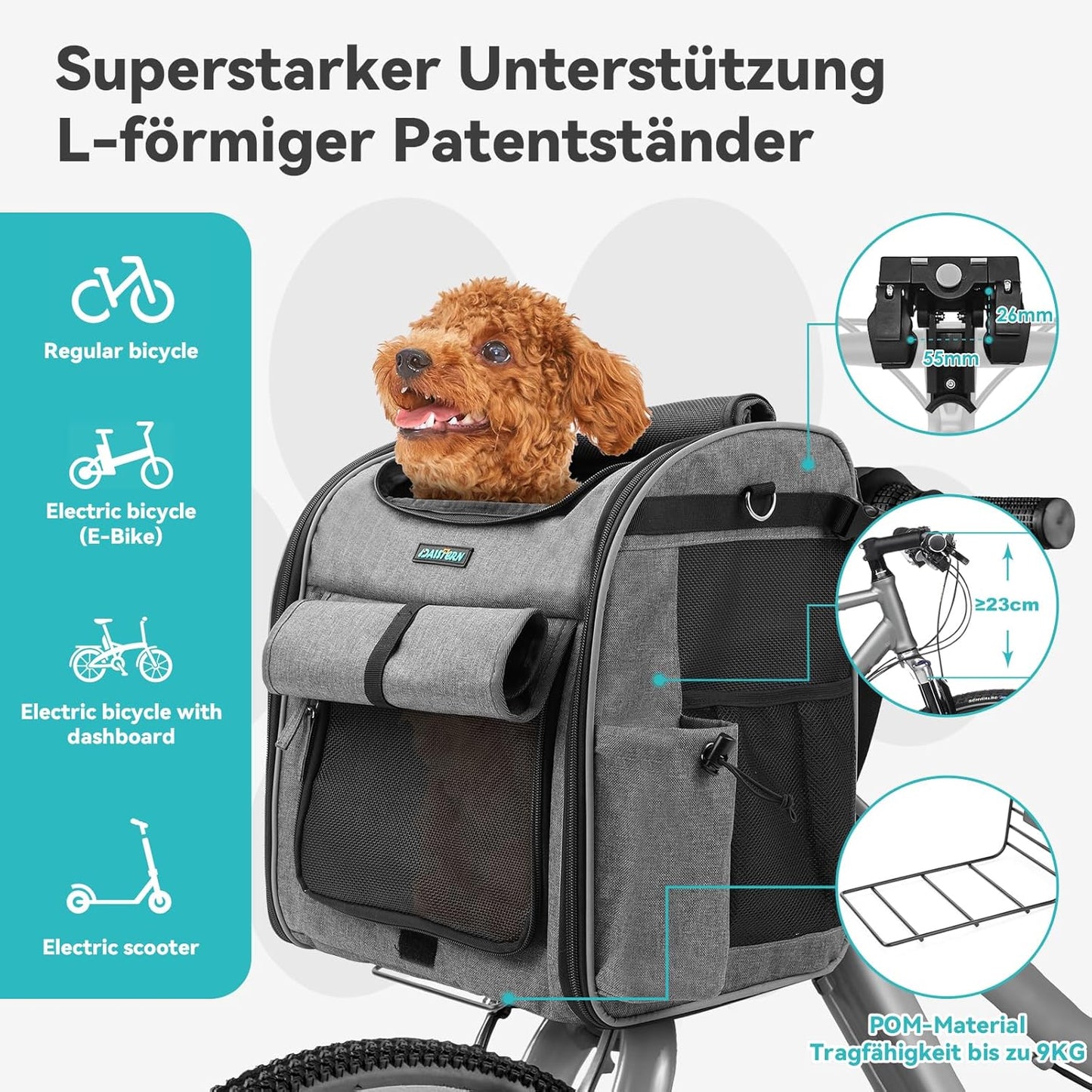 Faltbarer Hundevelokorb bis 10 kg