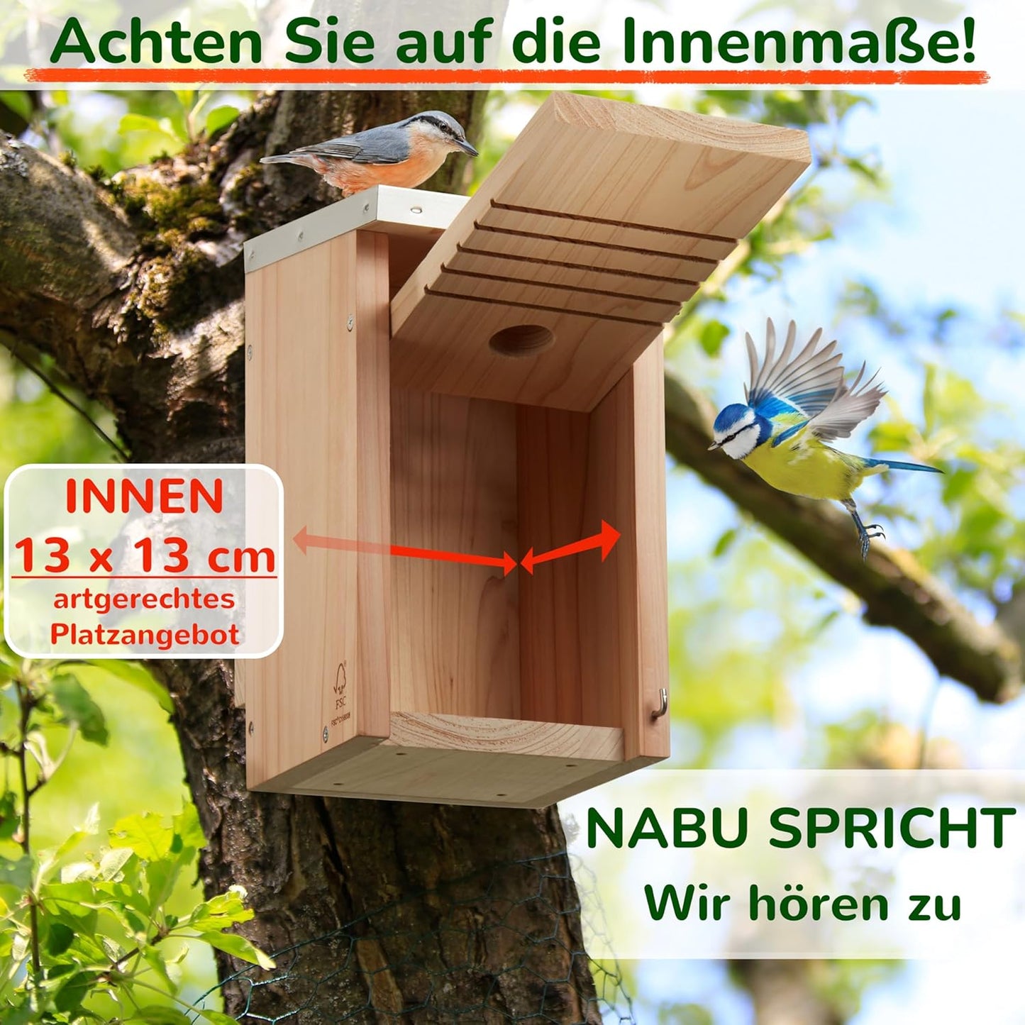 Nistkasten für Blau- und Kohlmeisen, Nistkasten für Blau- und Kohlmeisen
