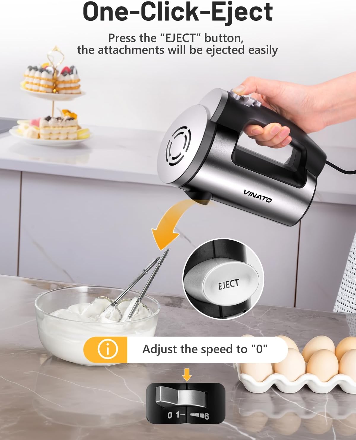 Elektrischer Handmixer, Schwarz