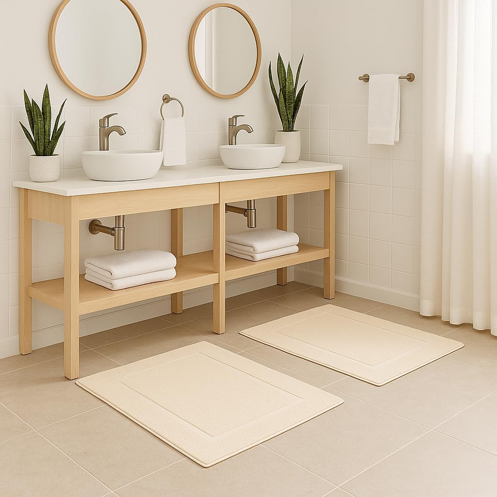 10er-Set Badvorleger, 50x70 cm, 10x Badvorleger Sand