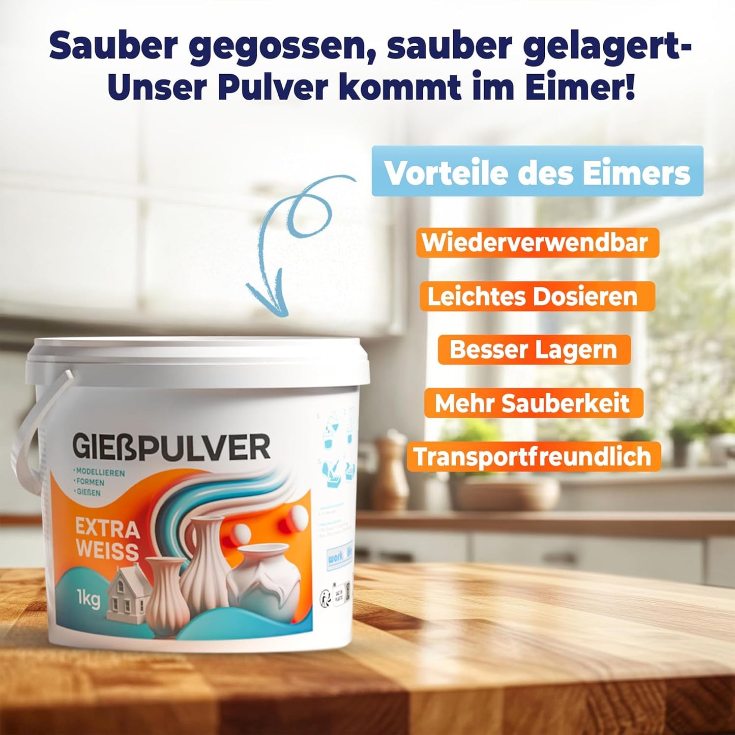 Giessmasse für Silikonformen, Extra Weiss 3,0kg