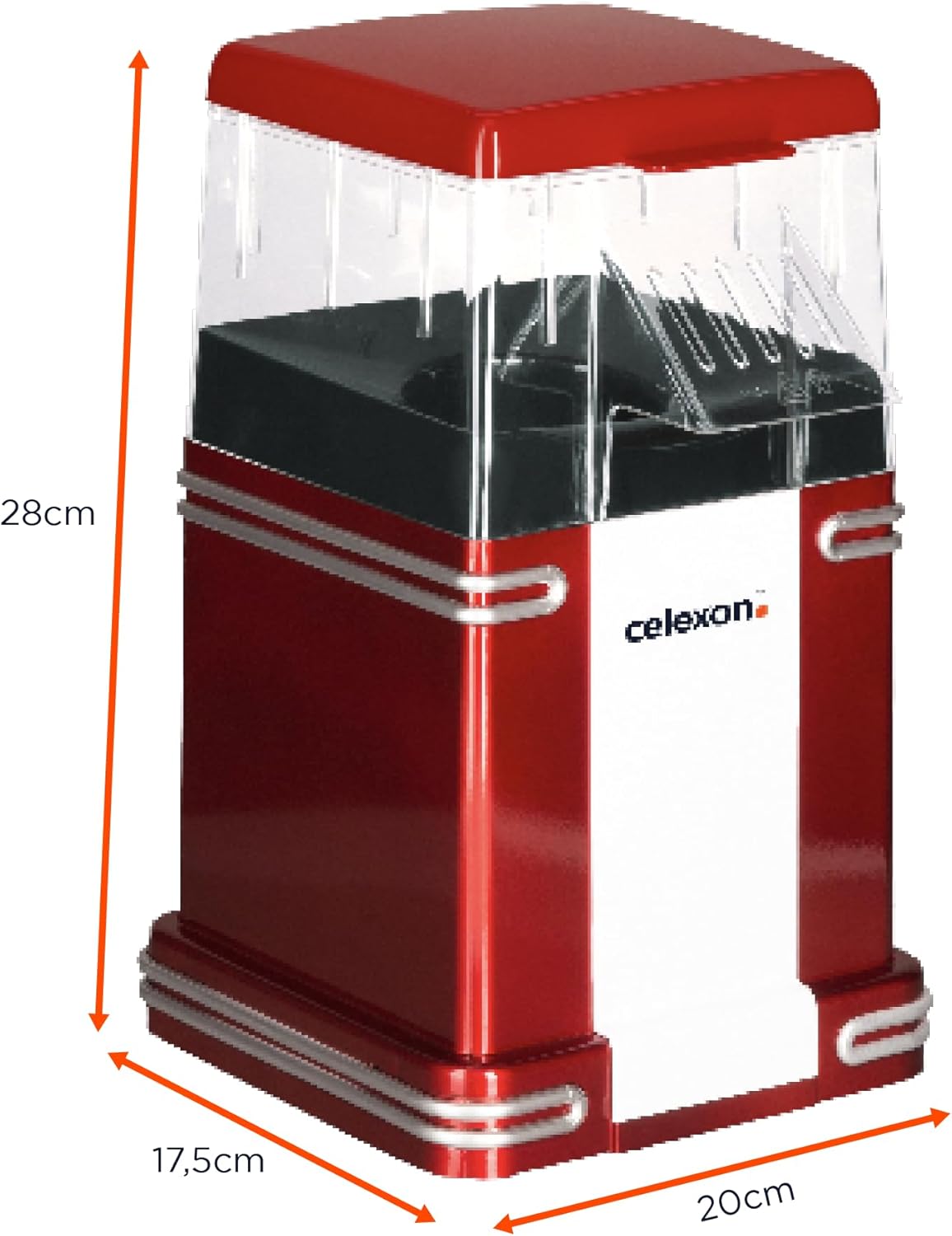 Popcornmaschine CinePop CP250, Retro-Design - 22 x 17,5 x 28,5cm