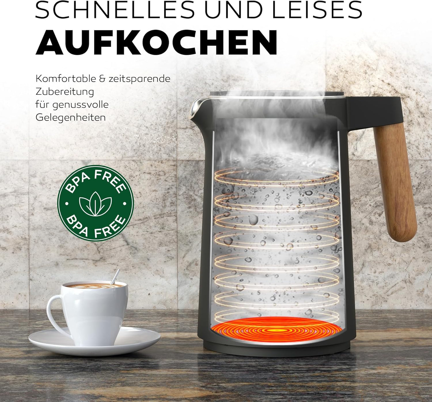 Wasserkocher mit Temperatureinstellung