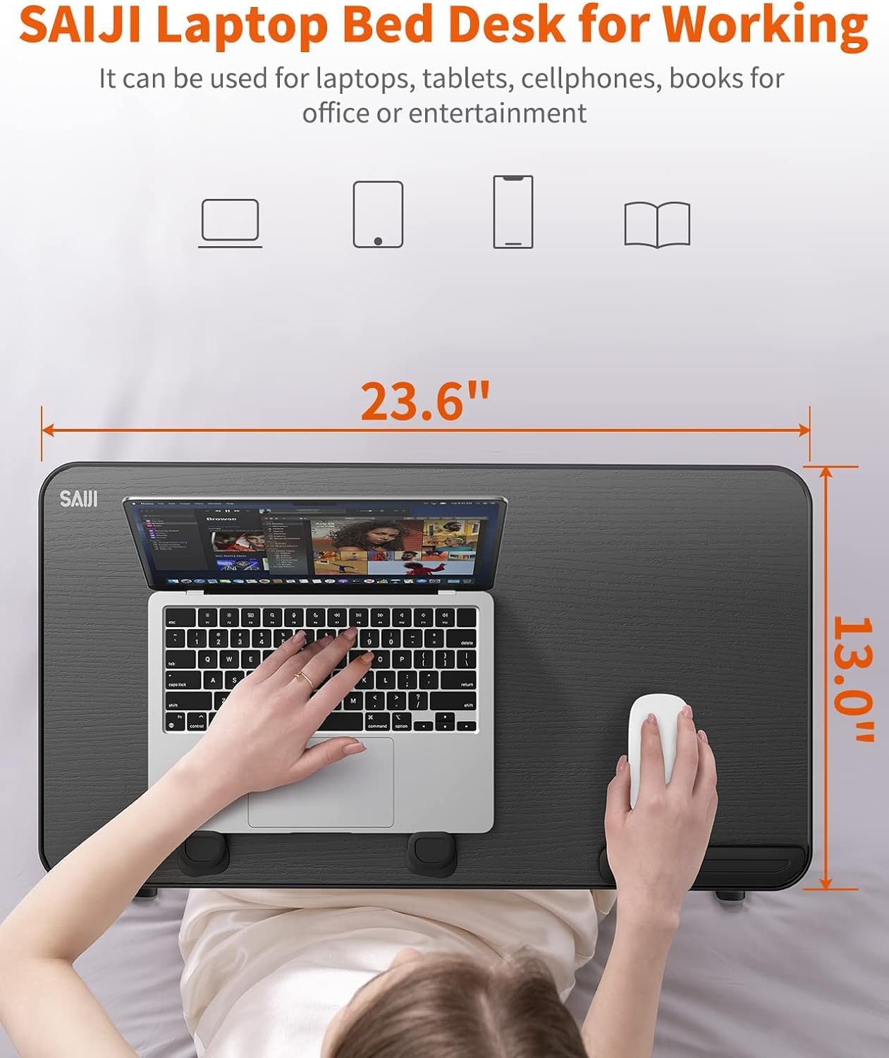 Verstellbarer Laptop-Ständer, Schwarz 60*33 cm