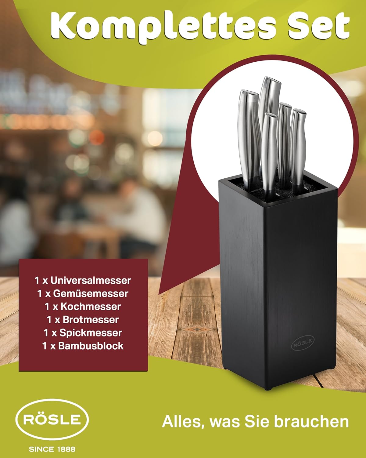 Bürsten-Messerblock mit Messerset