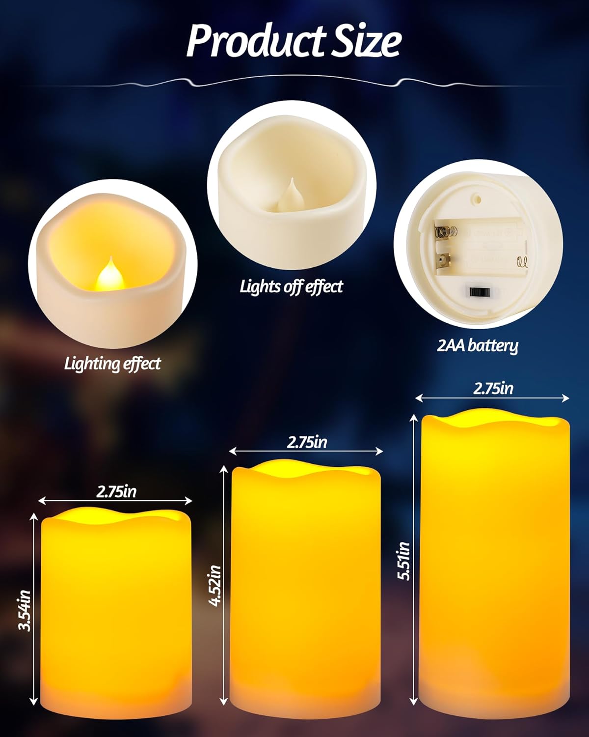 12 Stück LED-Kerzen-Set mit Fernbedienung, Wasserdichte Kerzen-12pcs