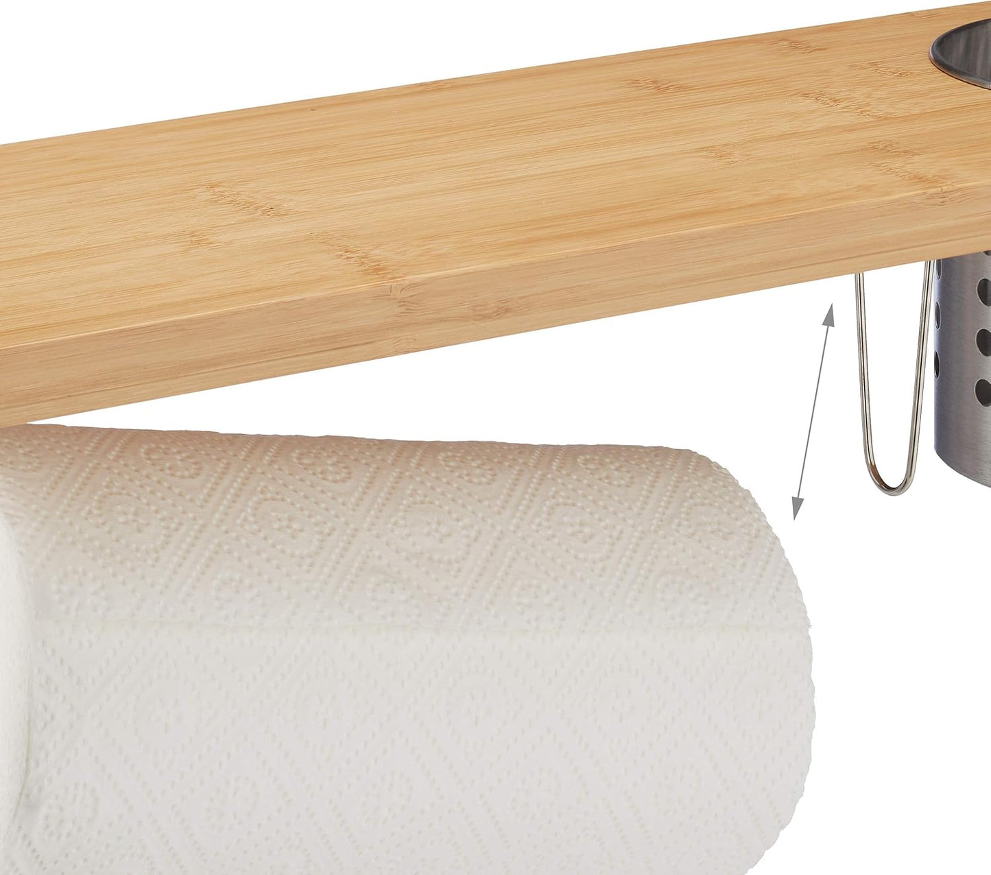 Küchenregal mit Besteckkorb & Rollenhalter